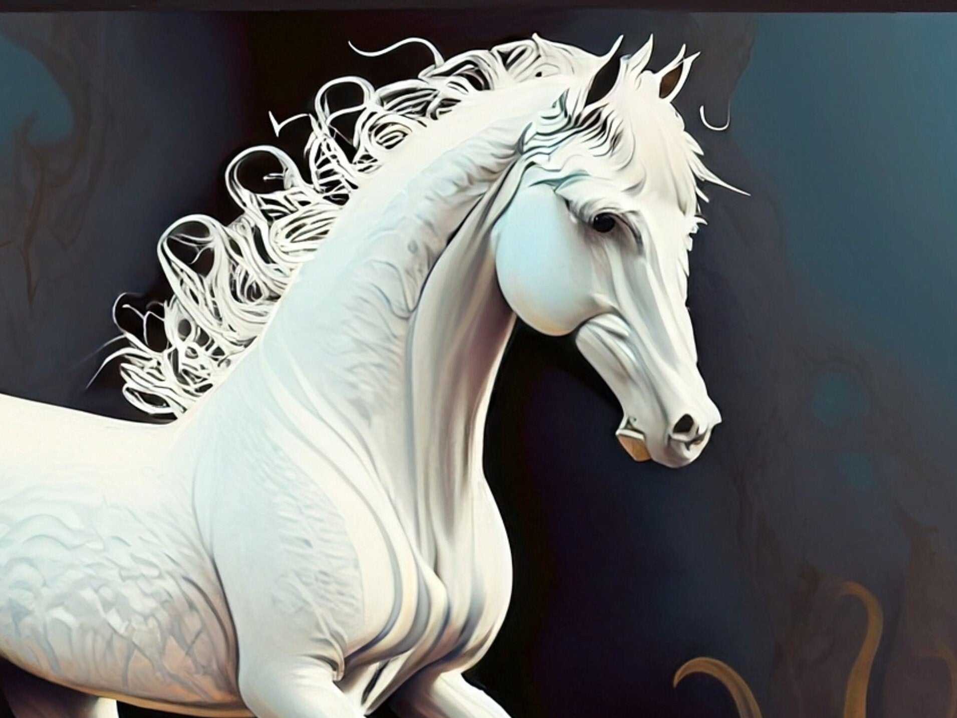 White Horse - Large Decoupage Paper for Furniture - Rice Paper - Decoupage Paper - Galloper