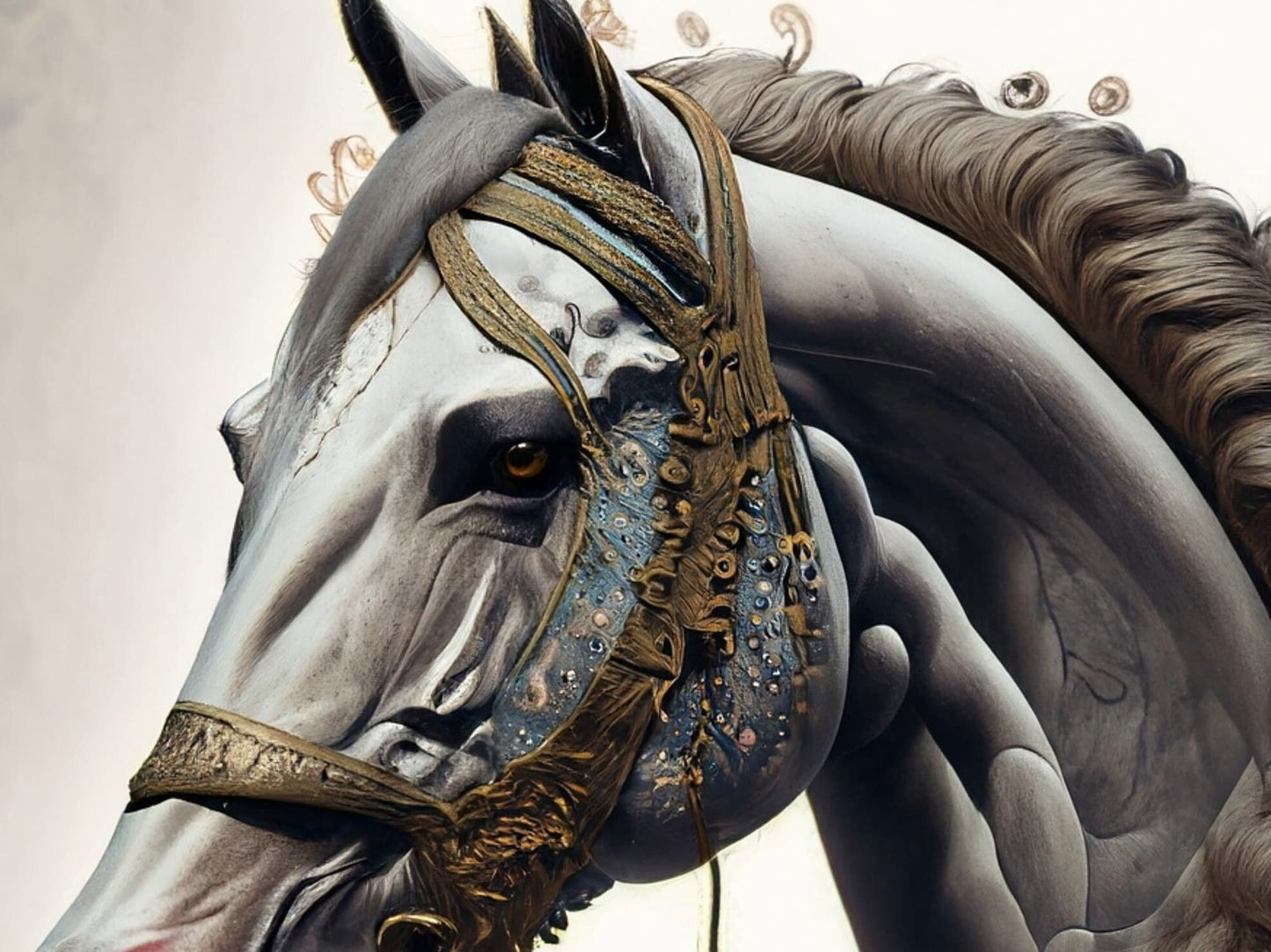 White Horse - Large Decoupage Paper for Furniture - Rice Paper - Decoupage Paper - Galloper