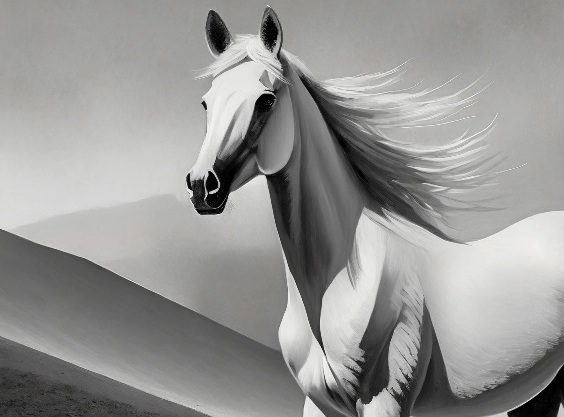 White Horse - Large Decoupage Paper for Furniture - Rice Paper - Decoupage Paper - Galloper