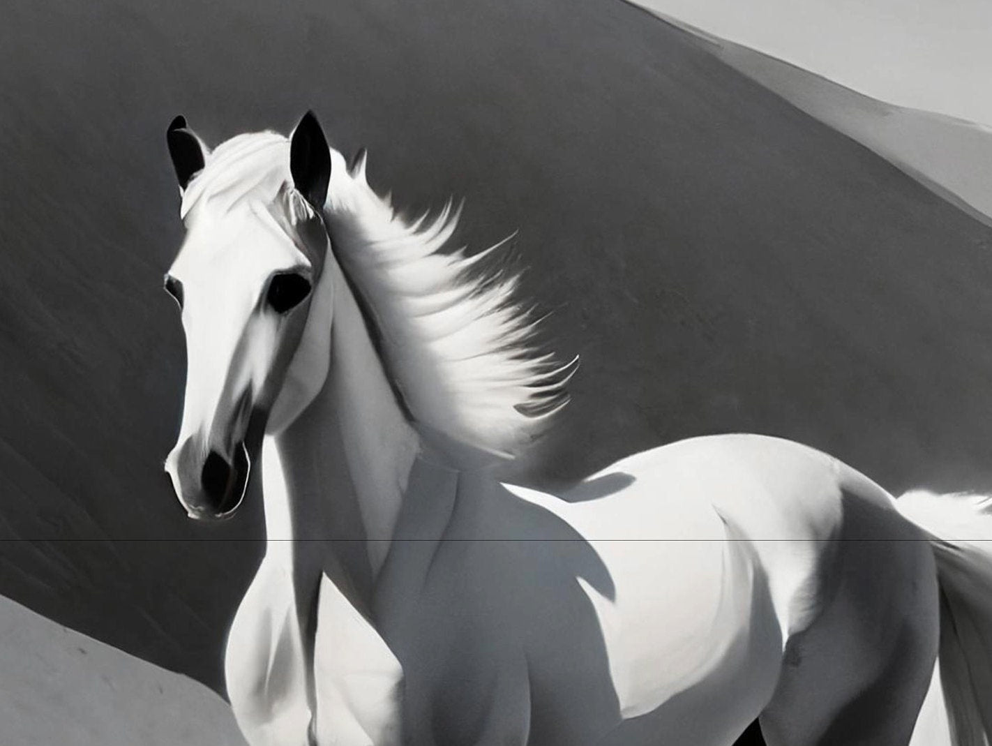 White Horse - Large Decoupage Paper for Furniture - Rice Paper - Decoupage Paper - Galloper