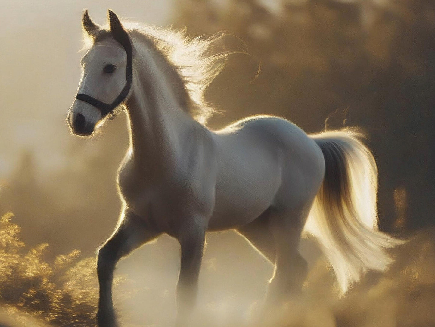 White Horse - Large Decoupage Paper for Furniture - Rice Paper - Decoupage Paper - Foal