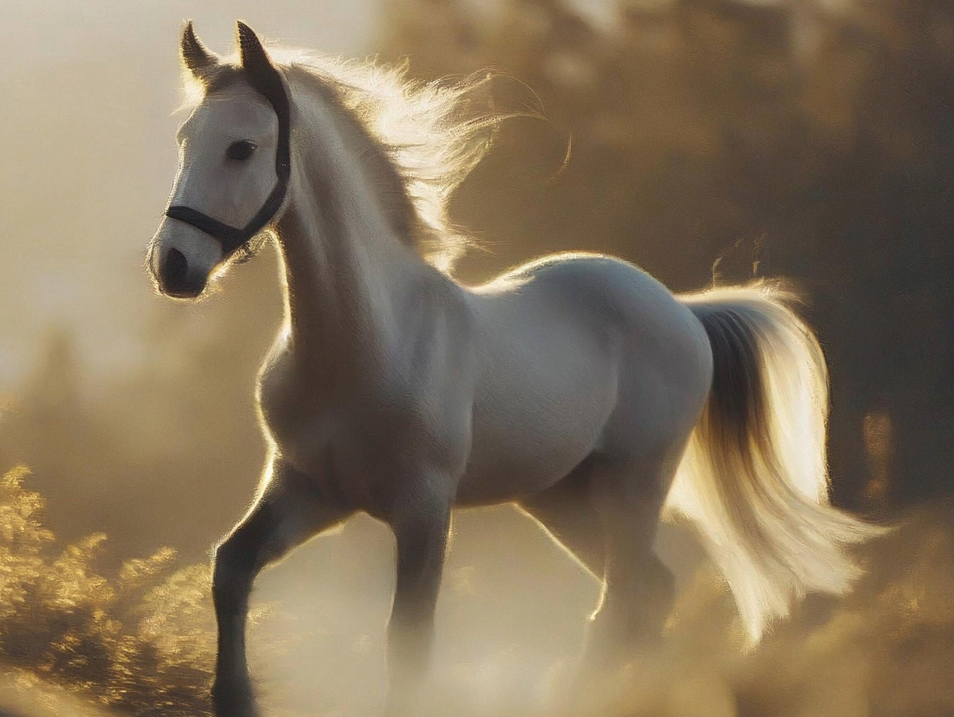 White Horse - Large Decoupage Paper for Furniture - Rice Paper - Decoupage Paper - Foal