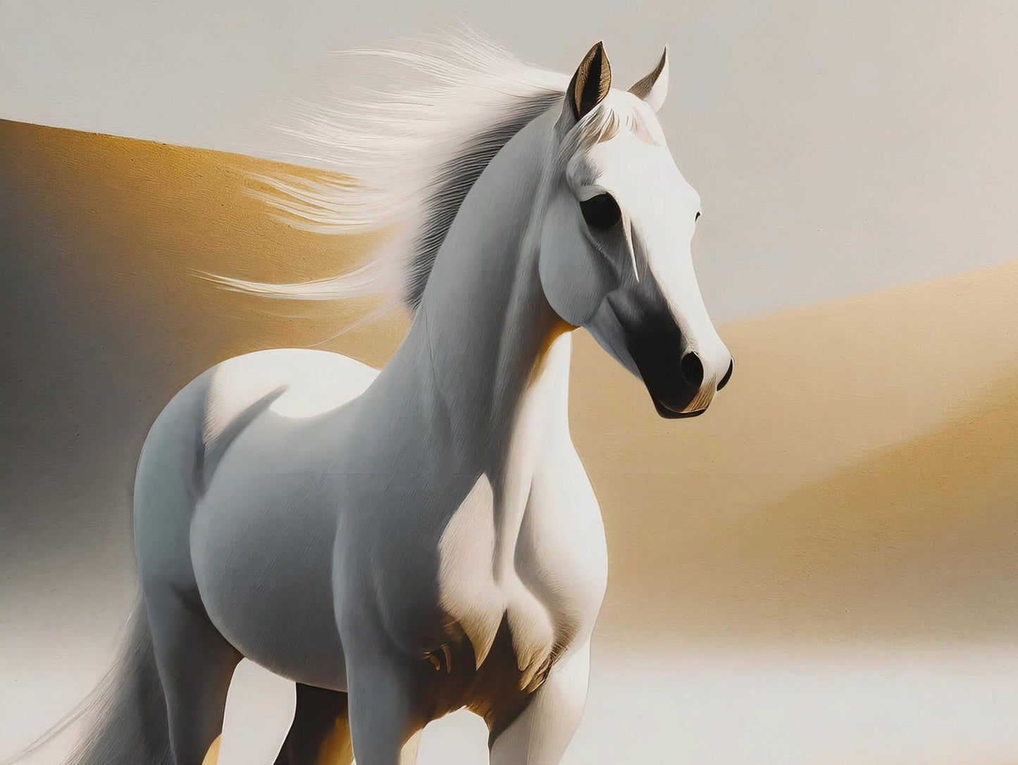 White Horse - Large Decoupage Paper for Furniture - Rice Paper - Decoupage Paper - Minimal Decoupage