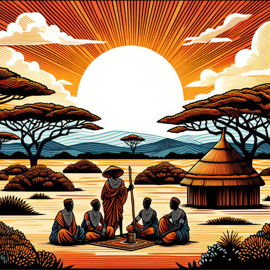 African Tribe - Decoupage Paper for Furniture - Rice Paper Decoupage - Large Decoupage Paper - Sun