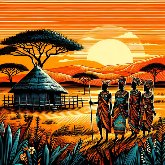 African Tribe - Decoupage Paper for Furniture - Rice Paper Decoupage - Large Decoupage Paper - Sun
