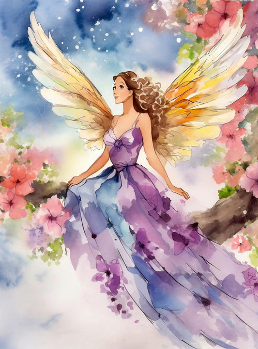 Decoupage Paper for Furniture - Rice Paper for Decoupage - Fairy - Angel - Floral Decoupage Paper - Watercolor