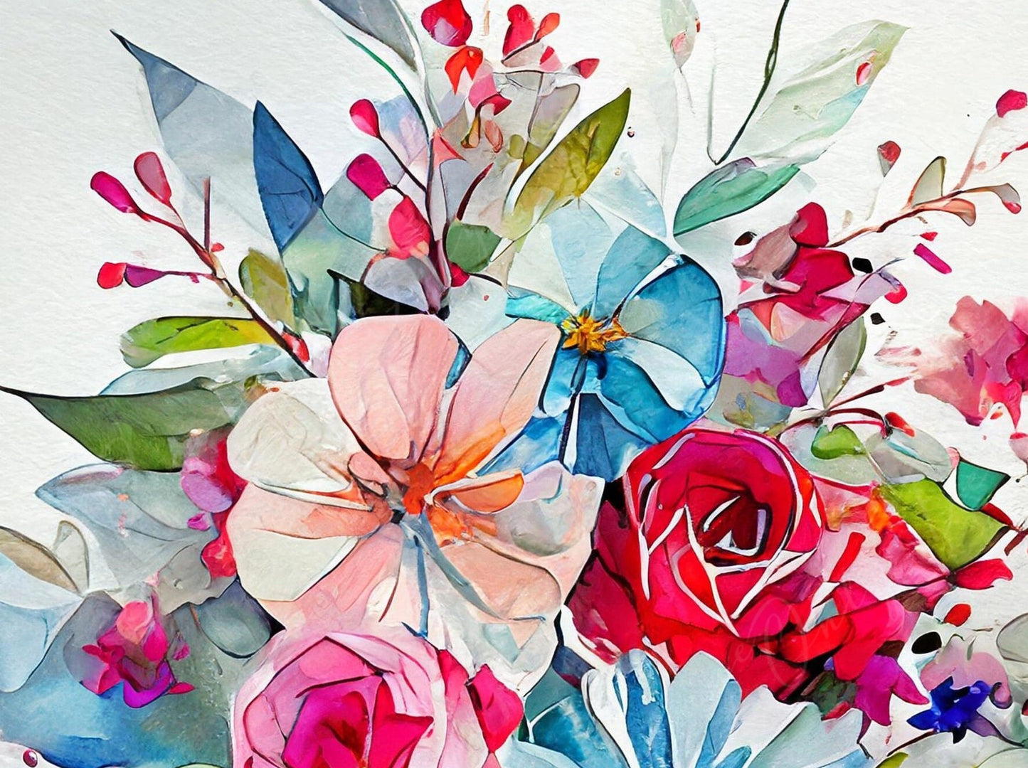 Decoupage Paper Floral - Rice Paper for Furniture - Bird - Spring Flowers