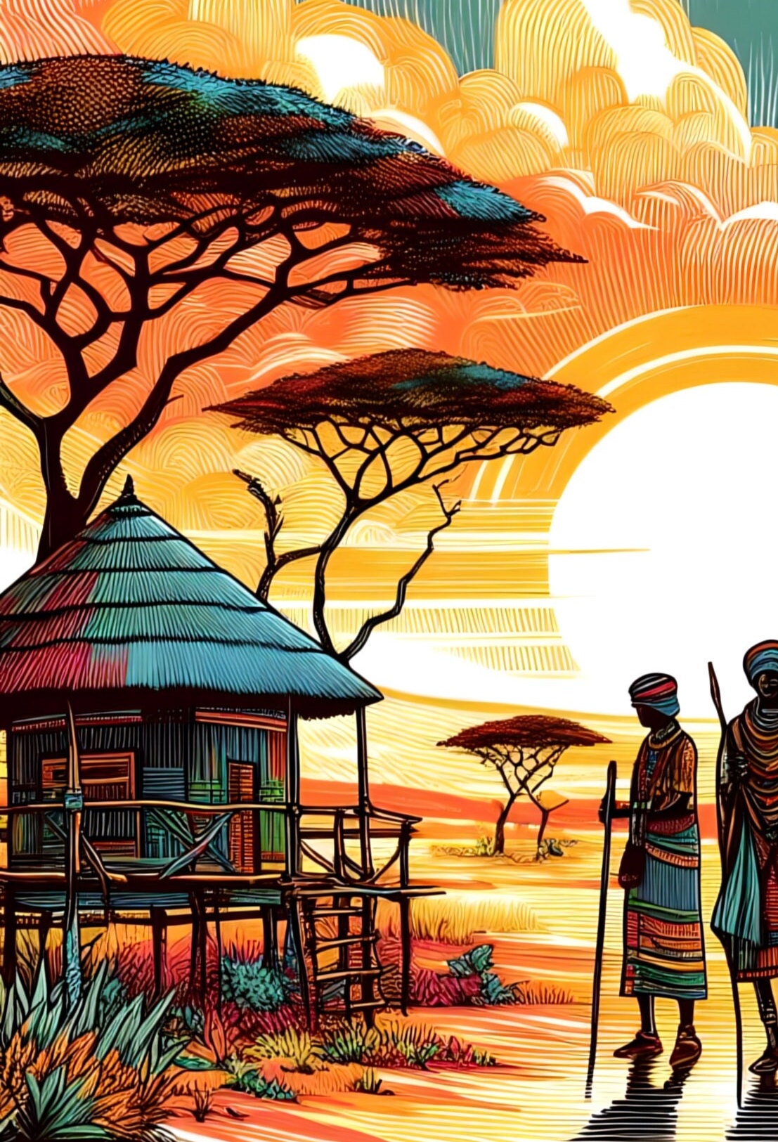 African Tribe - Decoupage Paper for Furniture - Rice Paper Decoupage - Large Decoupage Paper