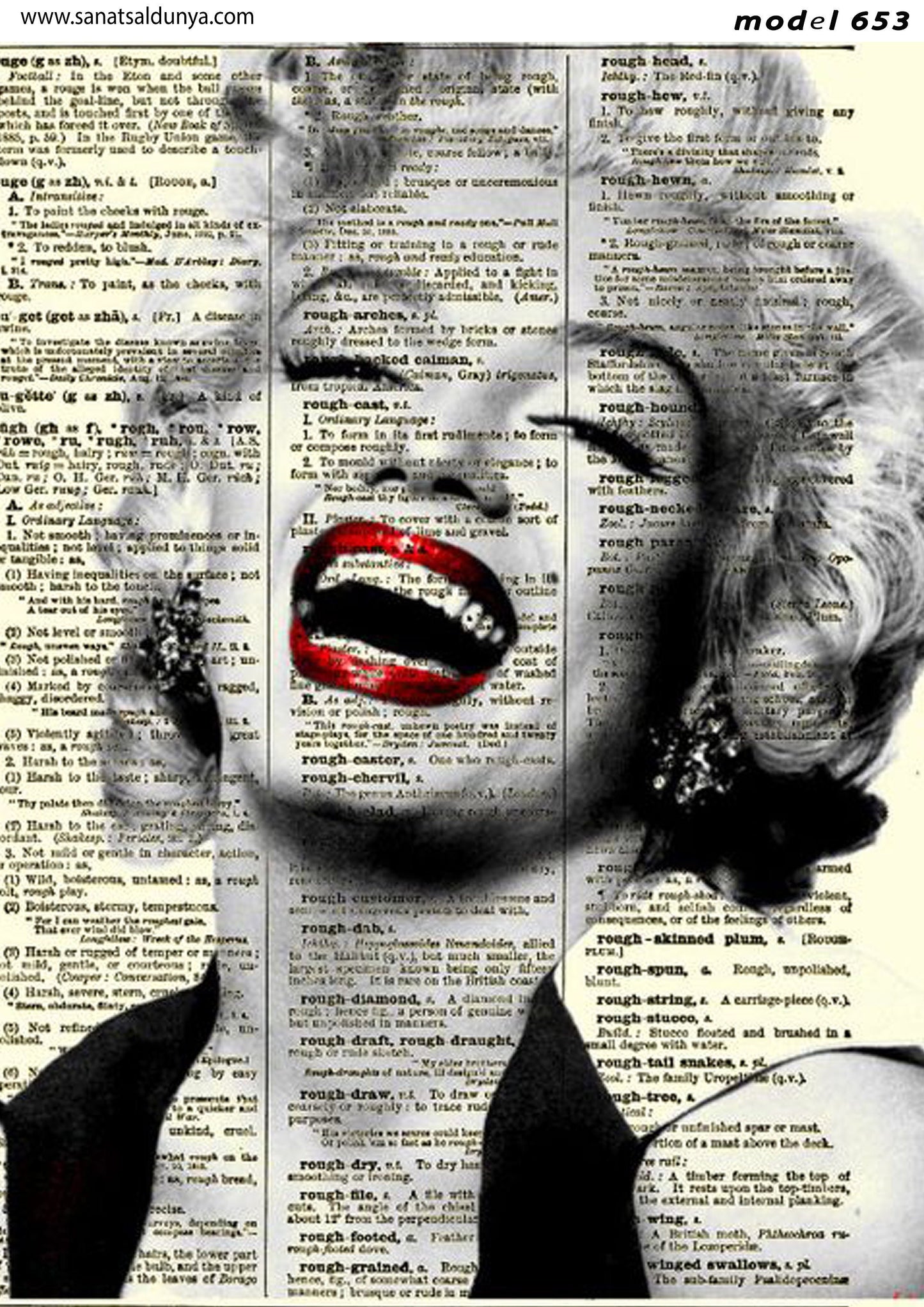Marilyn - Decorative Decoupage Paper - Decoupage for Furniture - Large Size Rice Paper