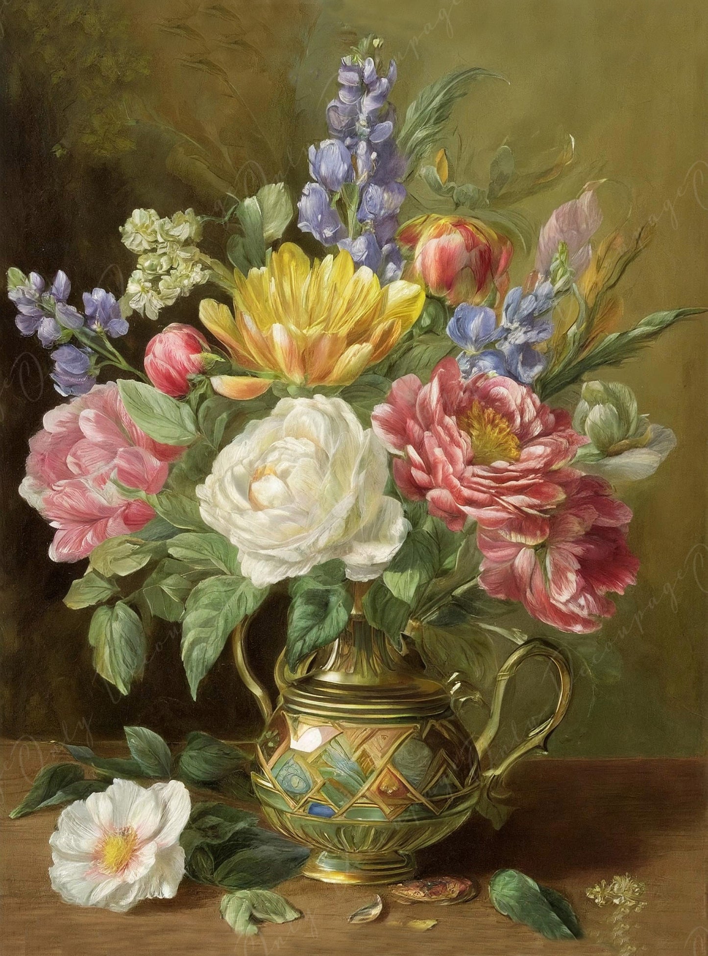 spring flowers decoupage paper