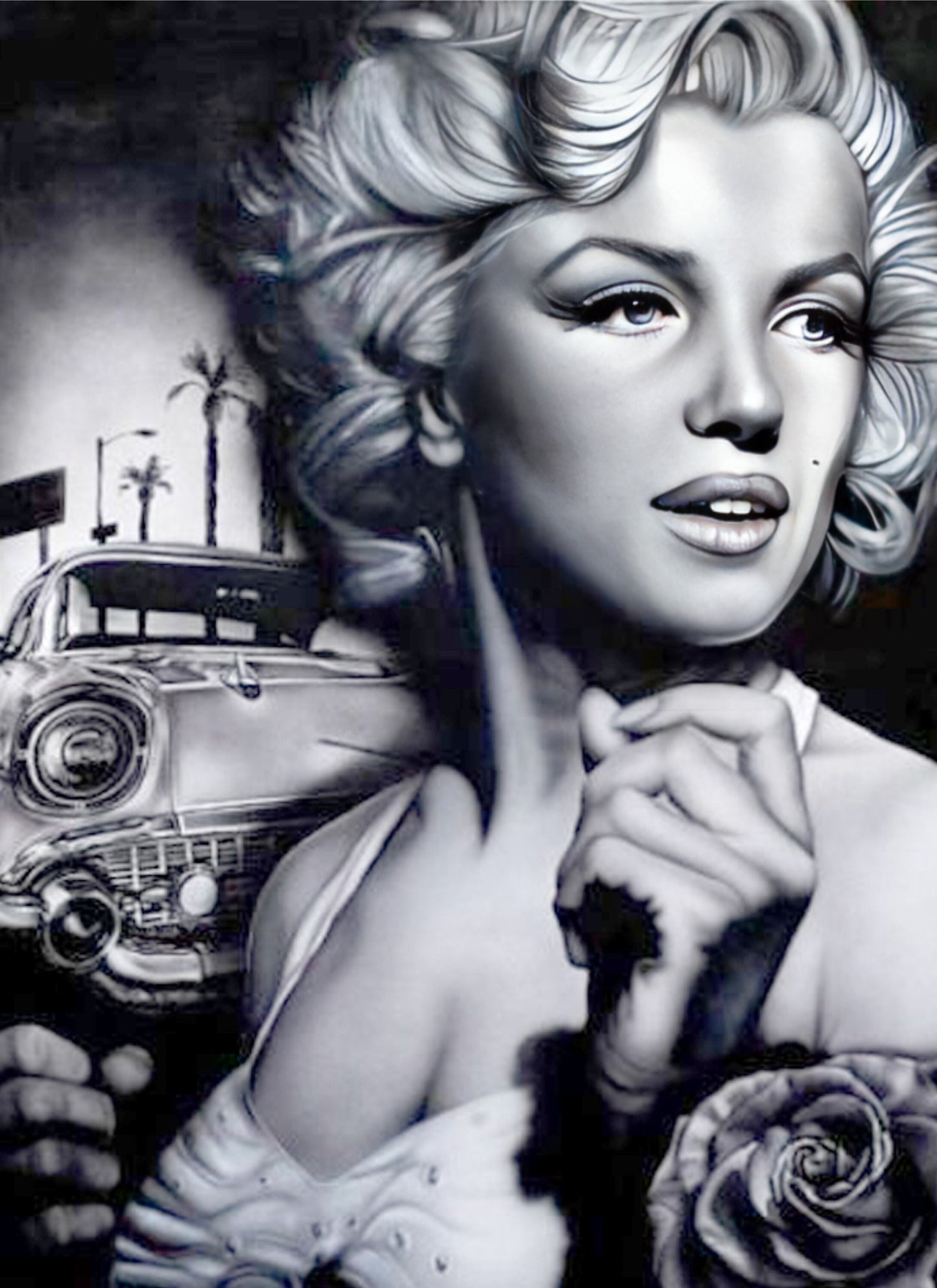 Marilyn - Decorative Decoupage Paper - Decoupage for Furniture - Large Size Rice Paper - Black White
