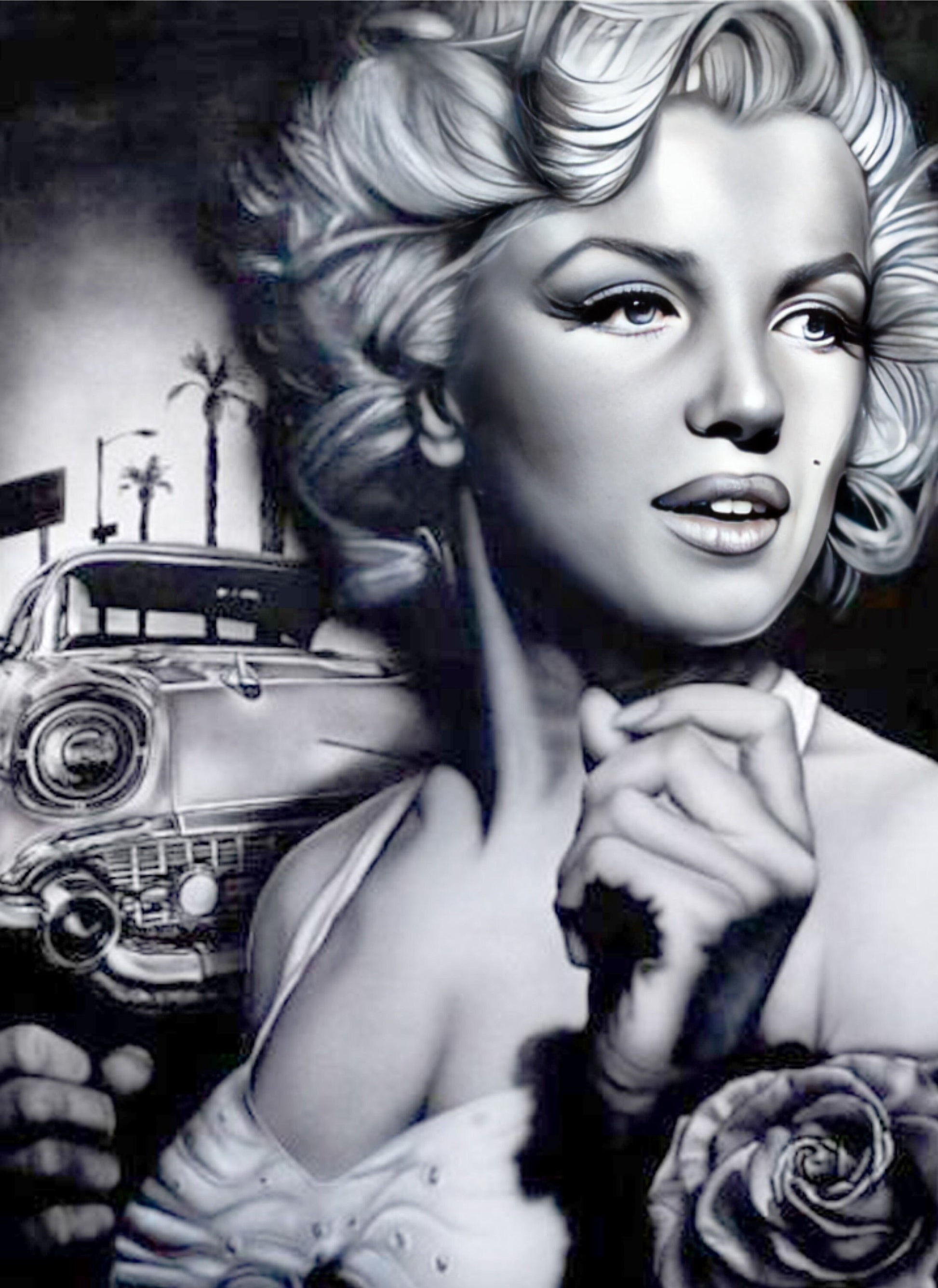 Marilyn - Decorative Decoupage Paper - Decoupage for Furniture - Large Size Rice Paper - Black White