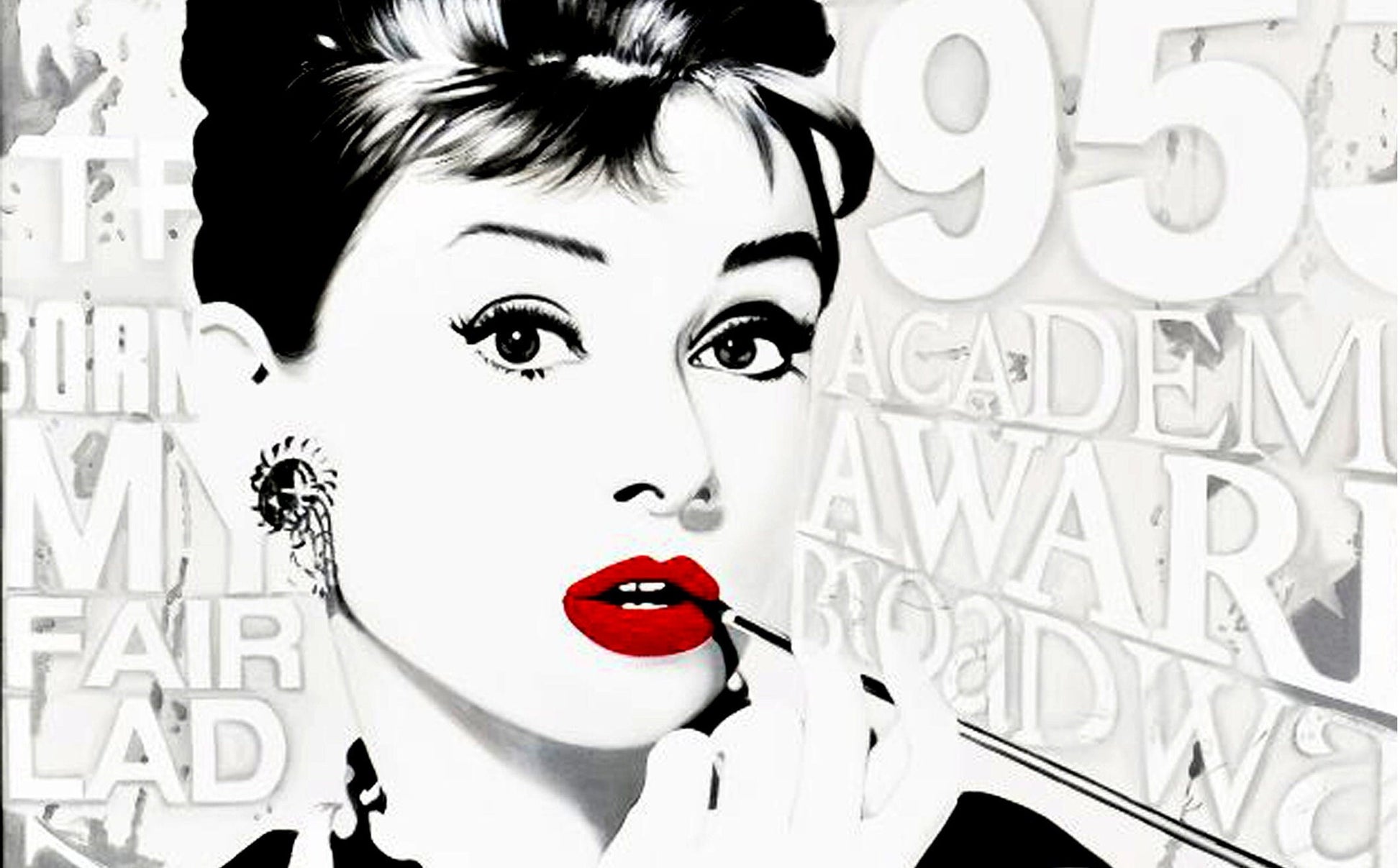 Audrey - Decorative Decoupage Paper - Decoupage for Furniture - Large Size Rice Paper - Red Lips