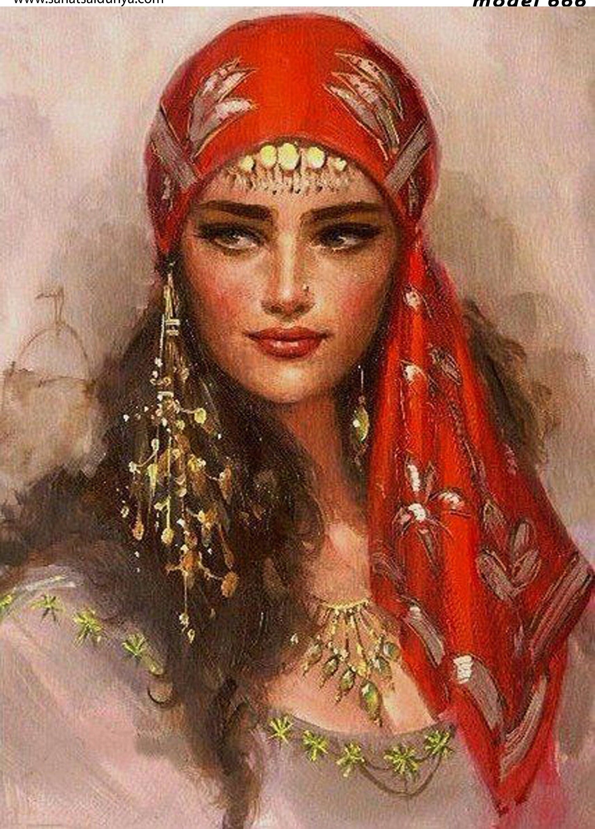 Decoupage Paper - Decoupage for Furniture - Large Size Rice Paper - Gypsy Girl