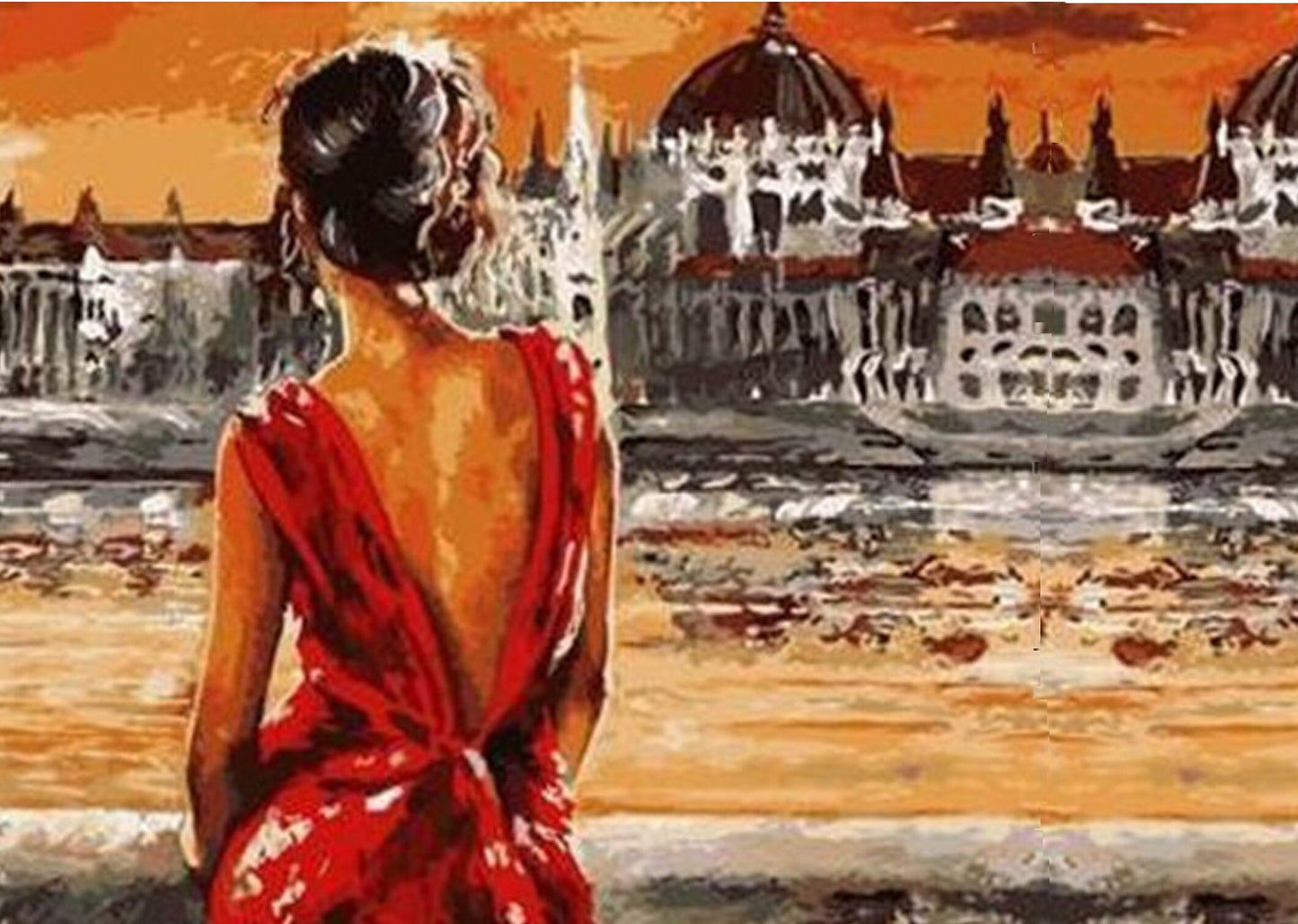 Decoupage Paper - Decoupage for Furniture - Large Size Rice Paper - woman in red dress