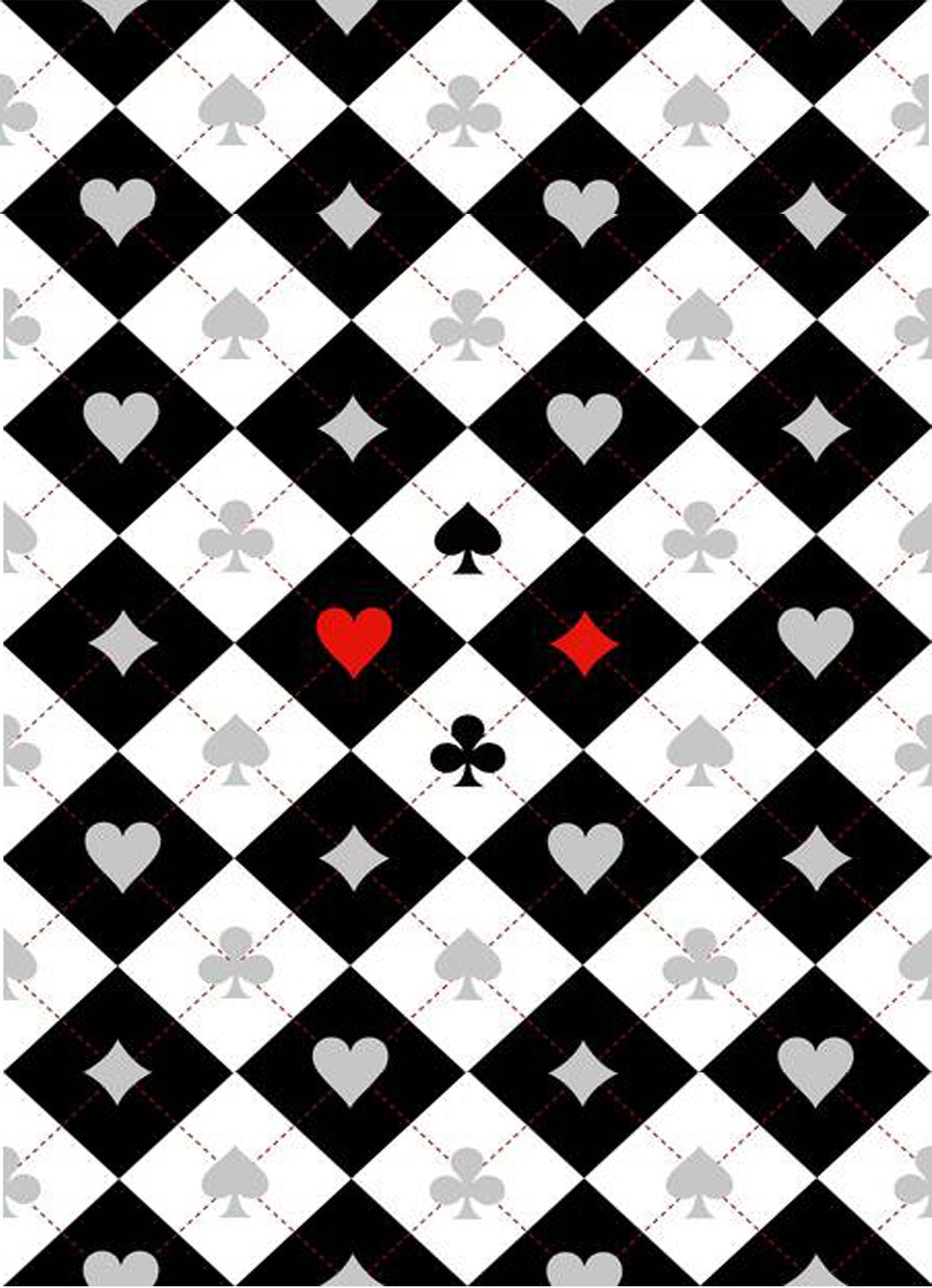Decoupage Paper - Decoupage for Furniture - Large Size Rice Paper - Diamond Pattern Black Spade Heart