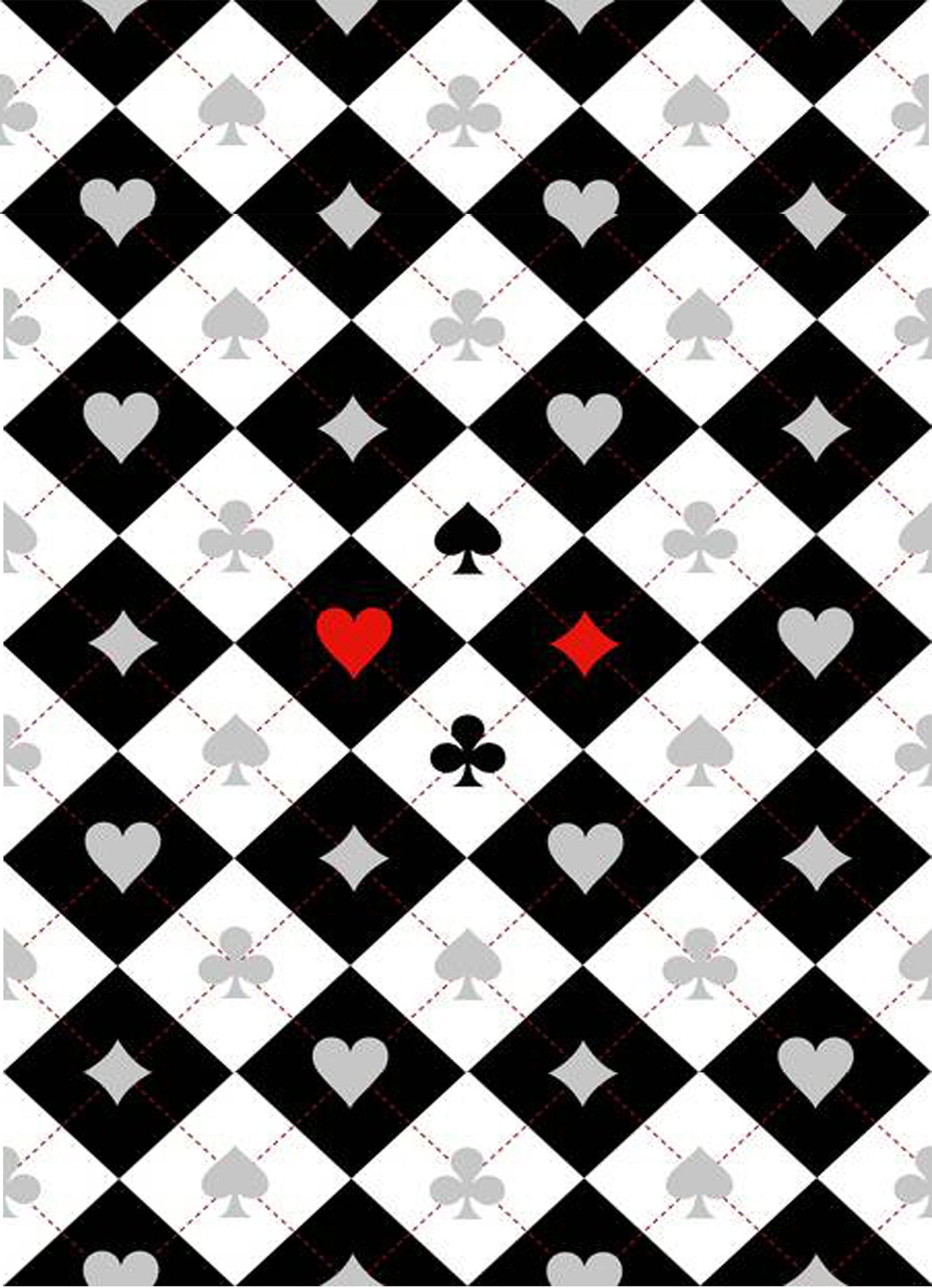 Decoupage Paper - Decoupage for Furniture - Large Size Rice Paper - Diamond Pattern Black Spade Heart
