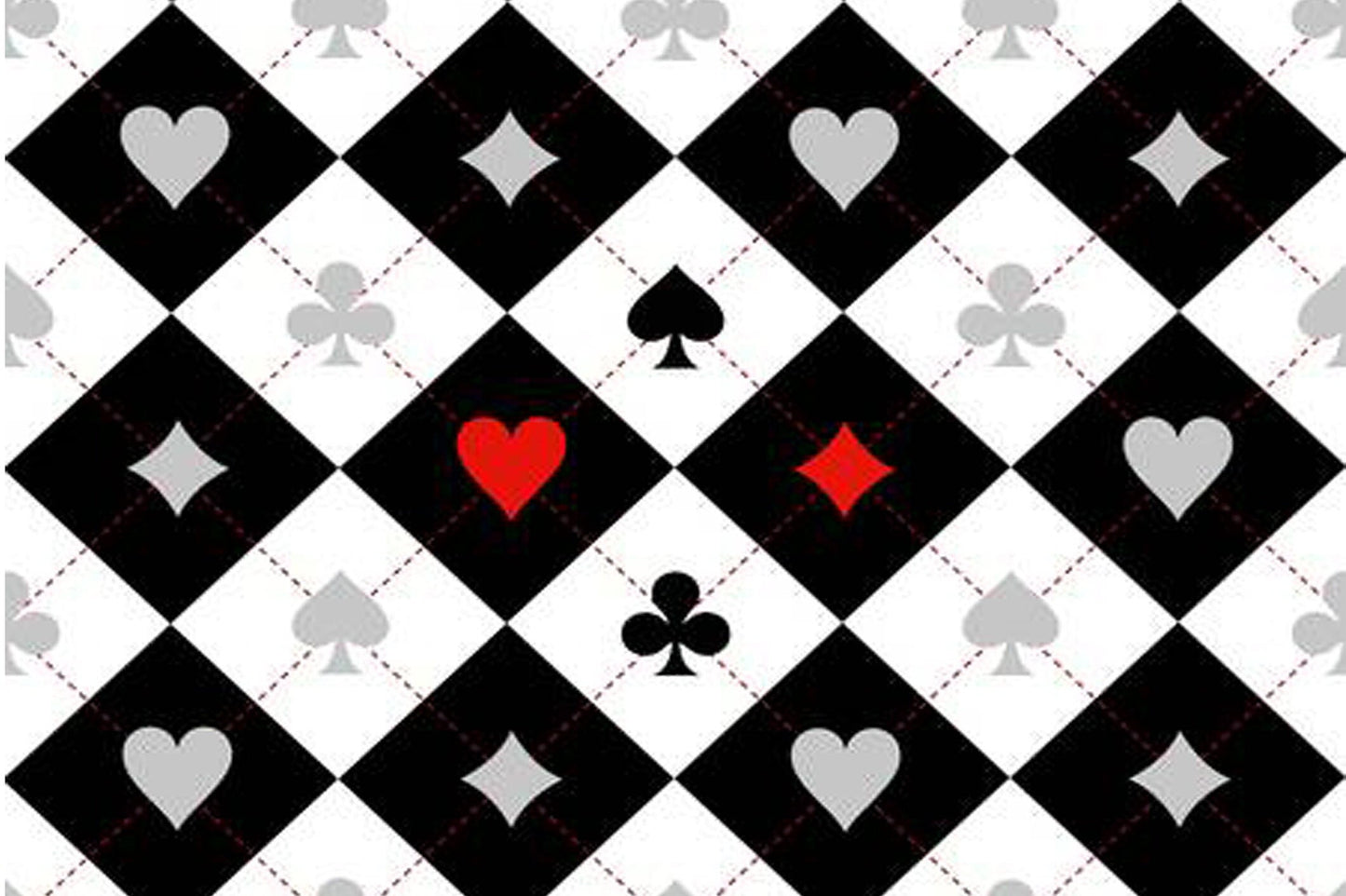 Decoupage Paper - Decoupage for Furniture - Large Size Rice Paper - Diamond Pattern Black Spade Heart