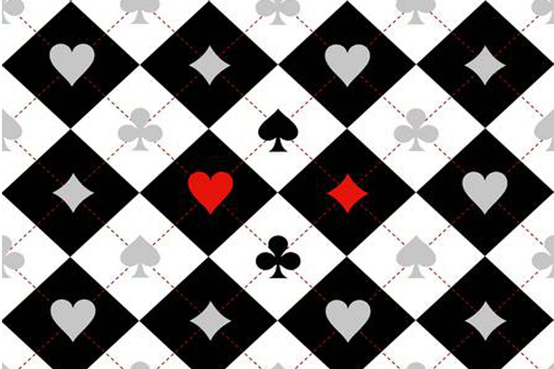 Decoupage Paper - Decoupage for Furniture - Large Size Rice Paper - Diamond Pattern Black Spade Heart