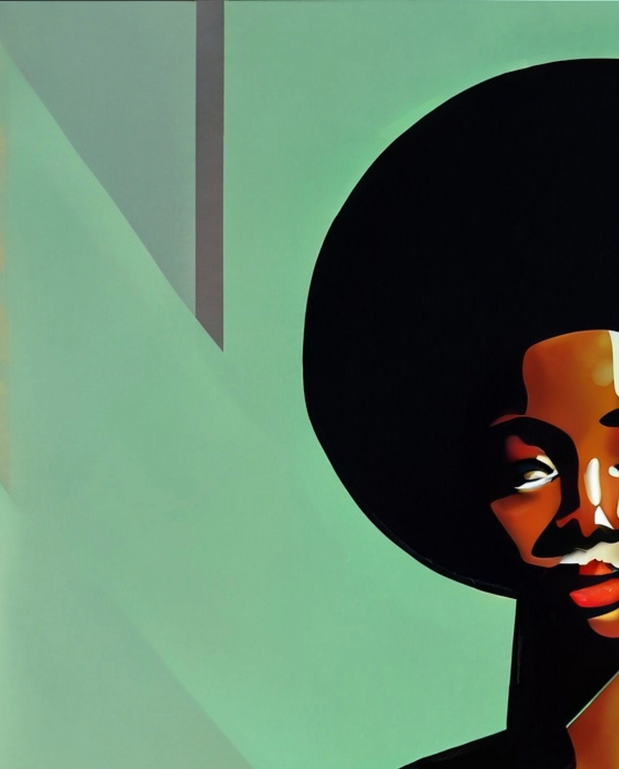 Afro Woman - Decoupage Paper - Decoupage for Furniture - Large Size Rice Paper - Vintage Decoupage - Greeny Cubic