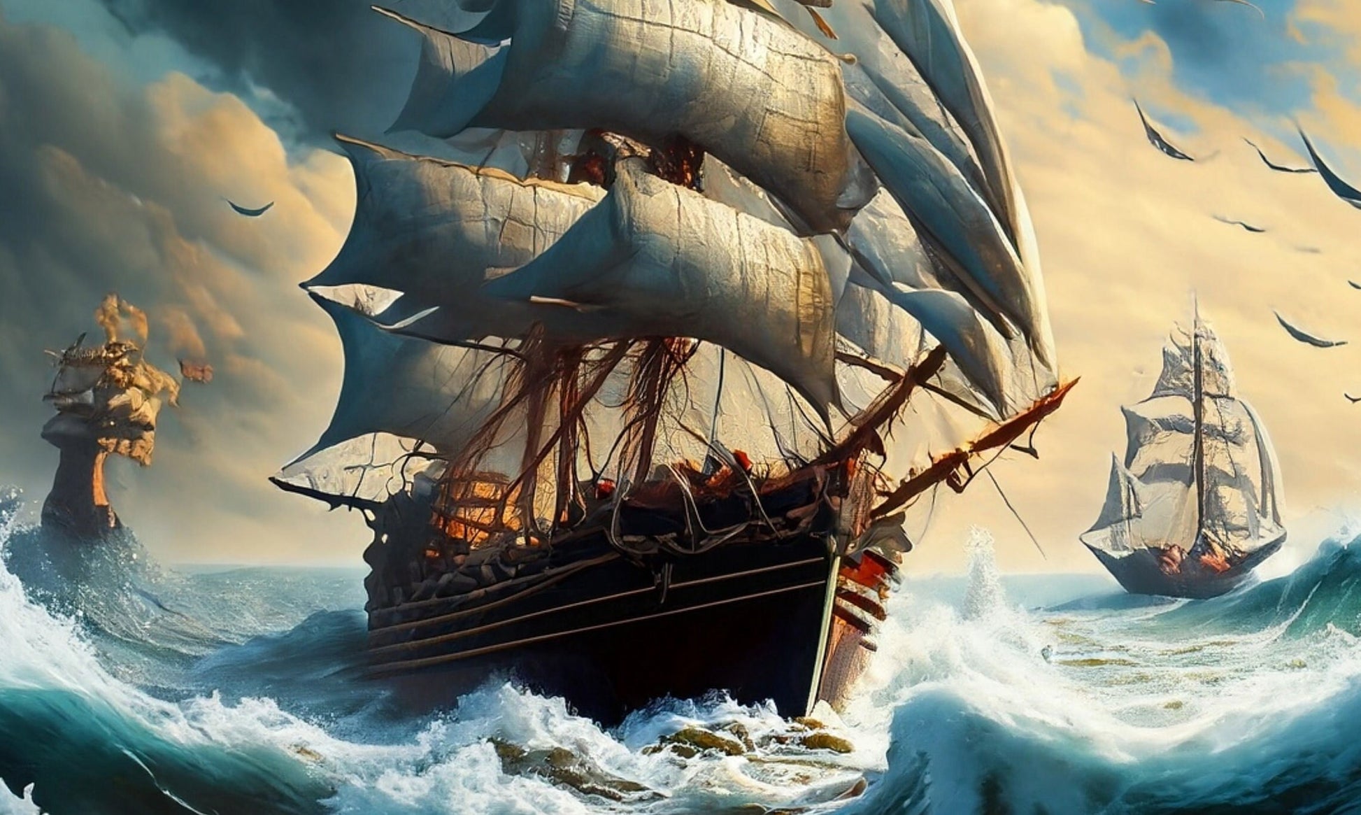 Sailing Ship - Large Decoupage Paper - Decoupage Art - Rice Paper for Decoupage - Decoupage for Furniture - Sea