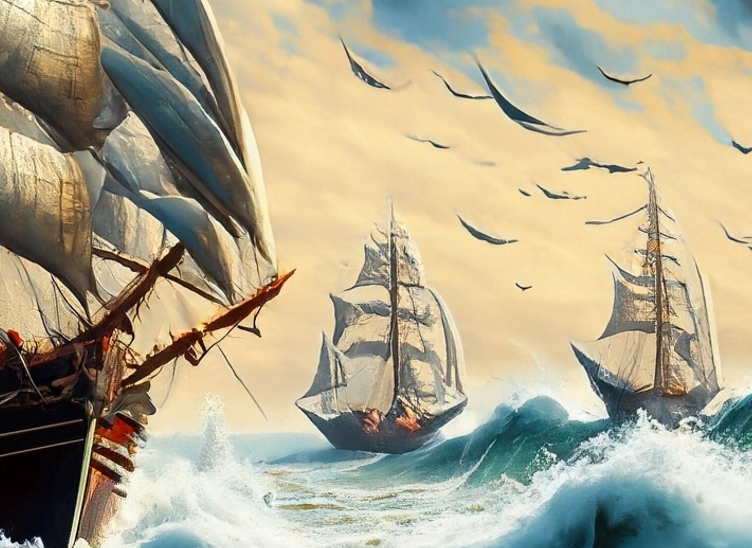 Sailing Ship - Large Decoupage Paper - Decoupage Art - Rice Paper for Decoupage - Decoupage for Furniture - Sea