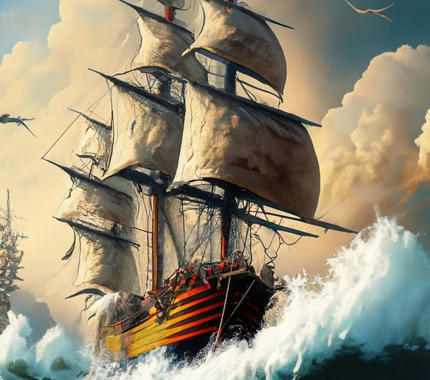 Sailing Ship - Large Decoupage Paper - Decoupage Art - Rice Paper for Decoupage - Decoupage for Furniture - Sea