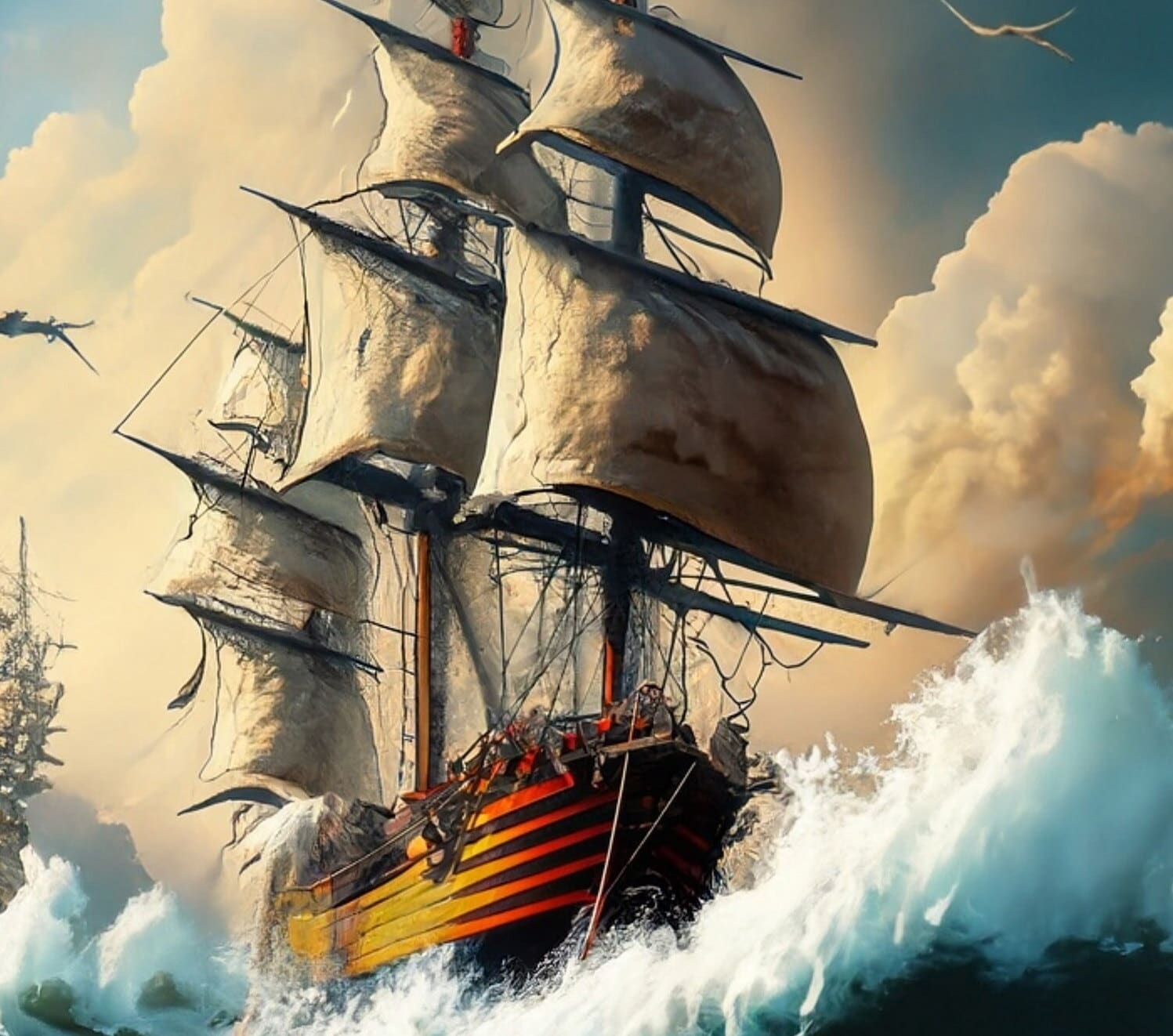 Sailing Ship - Large Decoupage Paper - Decoupage Art - Rice Paper for Decoupage - Decoupage for Furniture - Sea