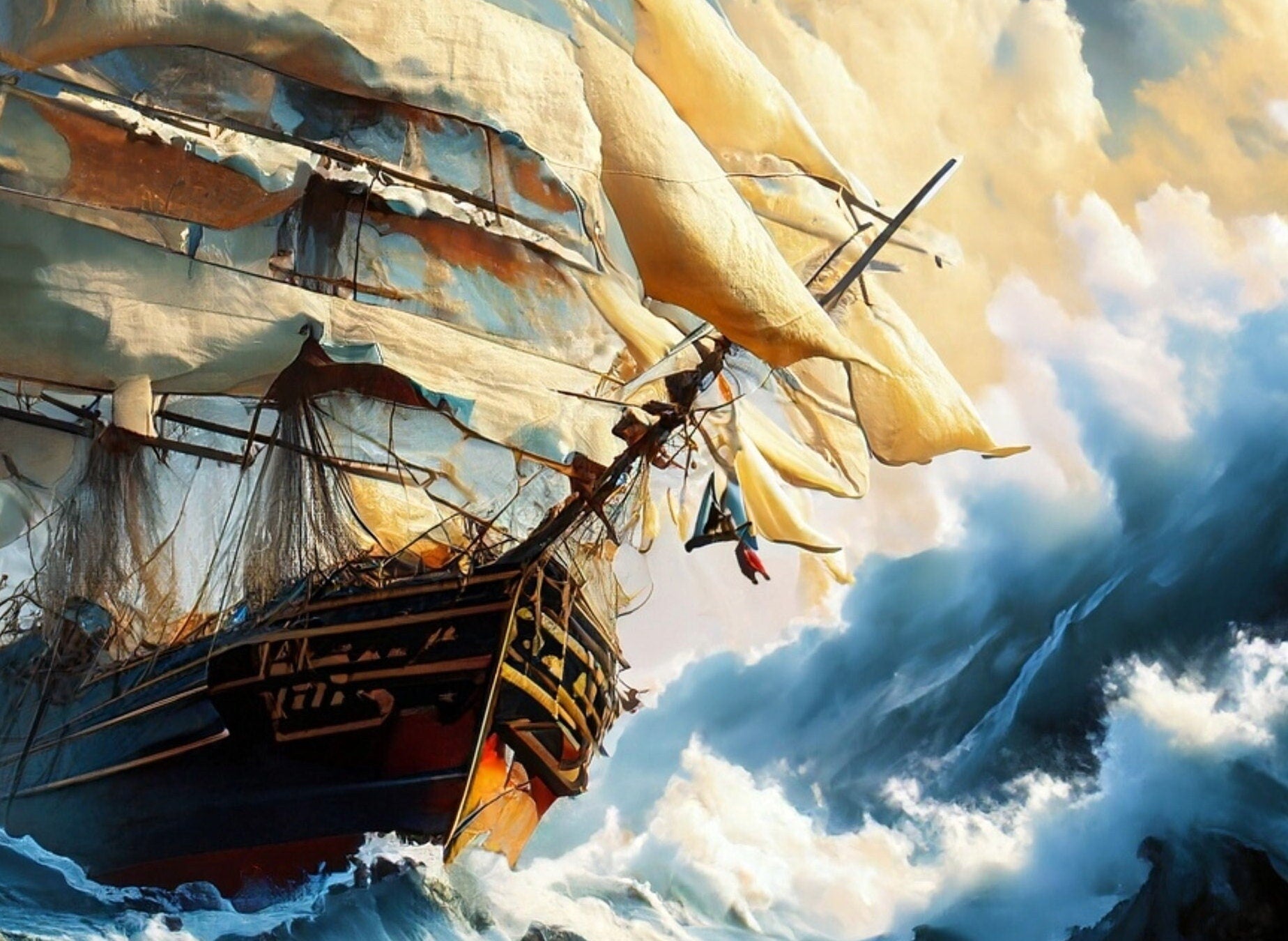 Sailing Ships - Large Decoupage Paper - Decoupage Art - Rice Paper for Decoupage - Decoupage for Furniture - Sea