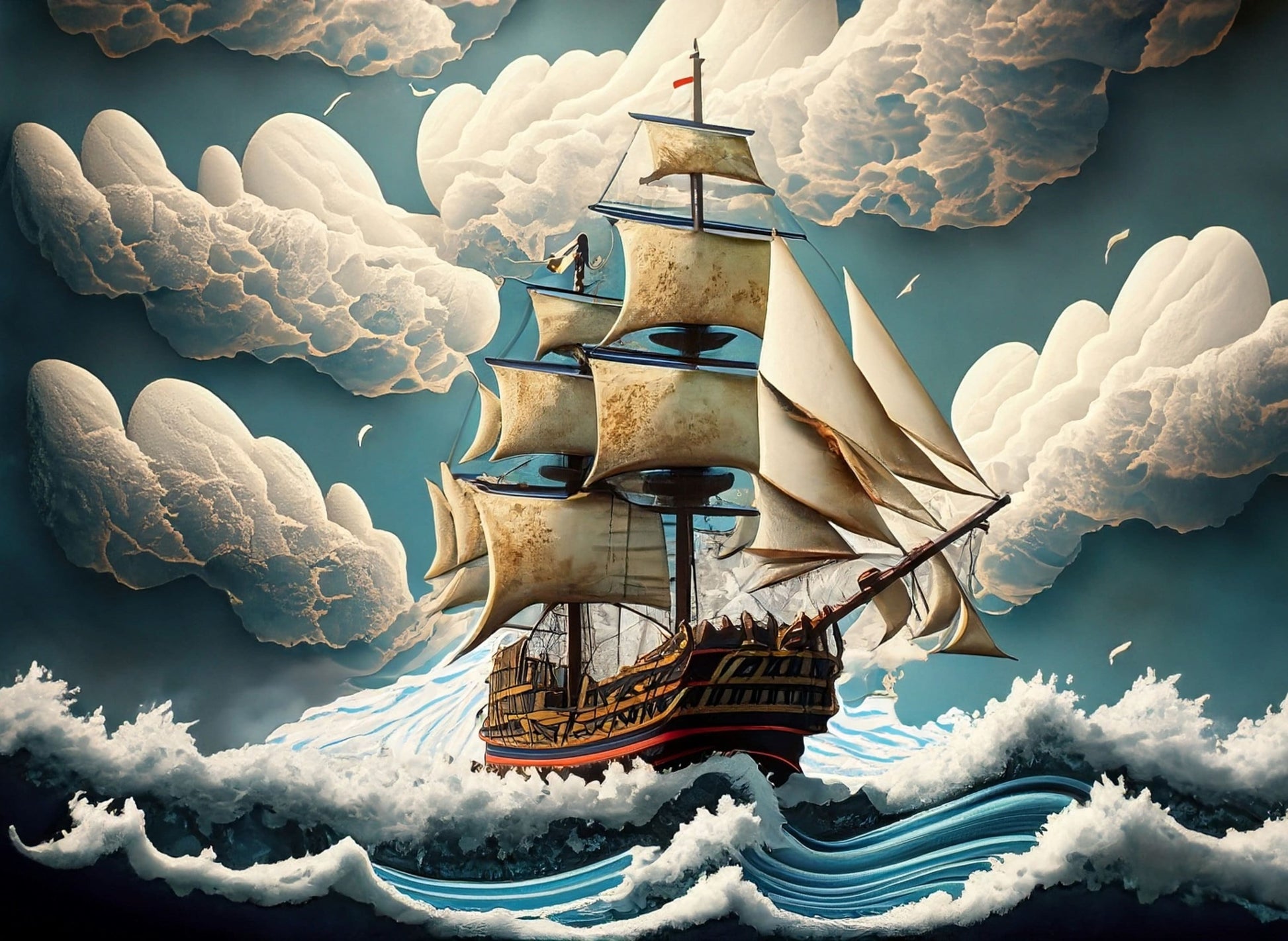 Sailing Ships - Large Decoupage Paper - Decoupage Art - Rice Paper for Decoupage - Decoupage for Furniture - Sea