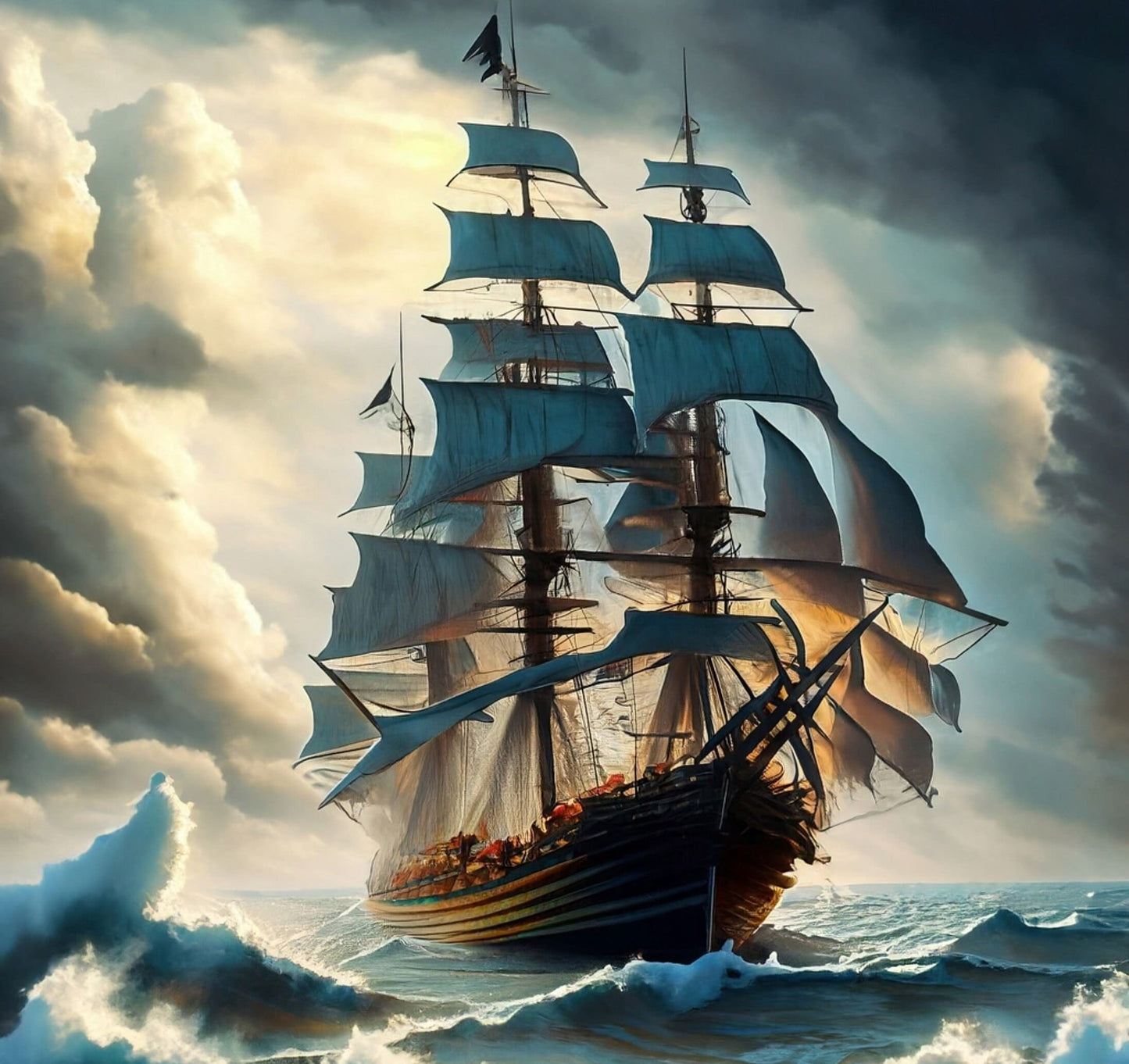 Sailing Ships - Furniture Decoupage Paper - Large Rice Paper - Decoupage Rice Paper - Ocean Waves