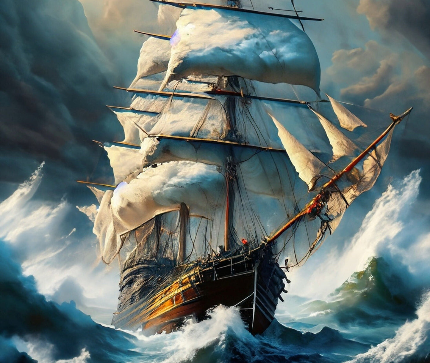 Sailing Ships - Furniture Decoupage Paper - Large Rice Paper - Decoupage Rice Paper - Ocean Waves