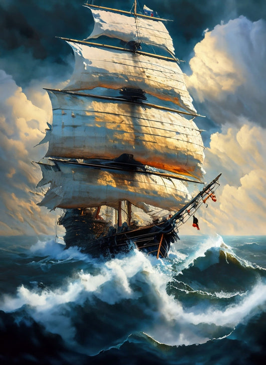 Sailing Ships - Furniture Decoupage Paper - Large Rice Paper - Decoupage Rice Paper - Ocean Waves