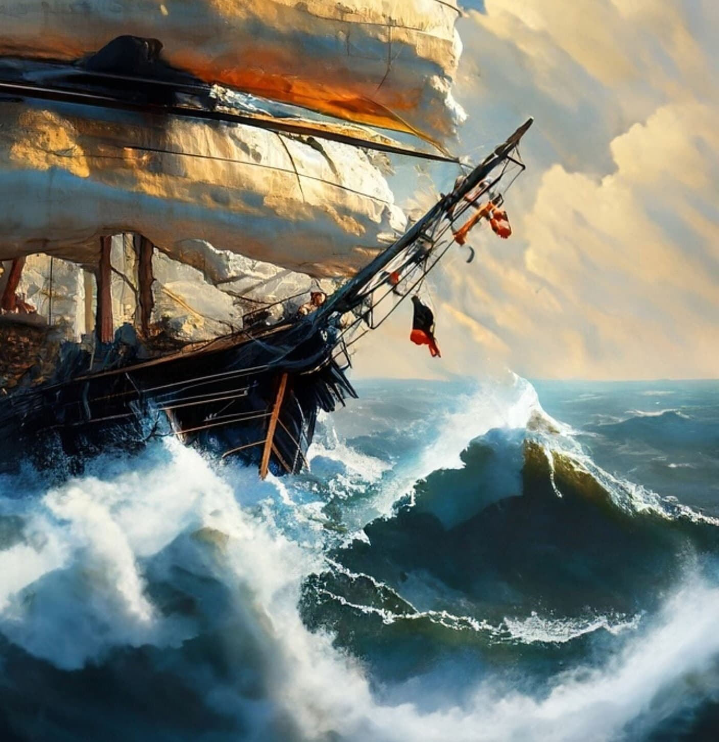 Sailing Ships - Furniture Decoupage Paper - Large Rice Paper - Decoupage Rice Paper - Ocean Waves