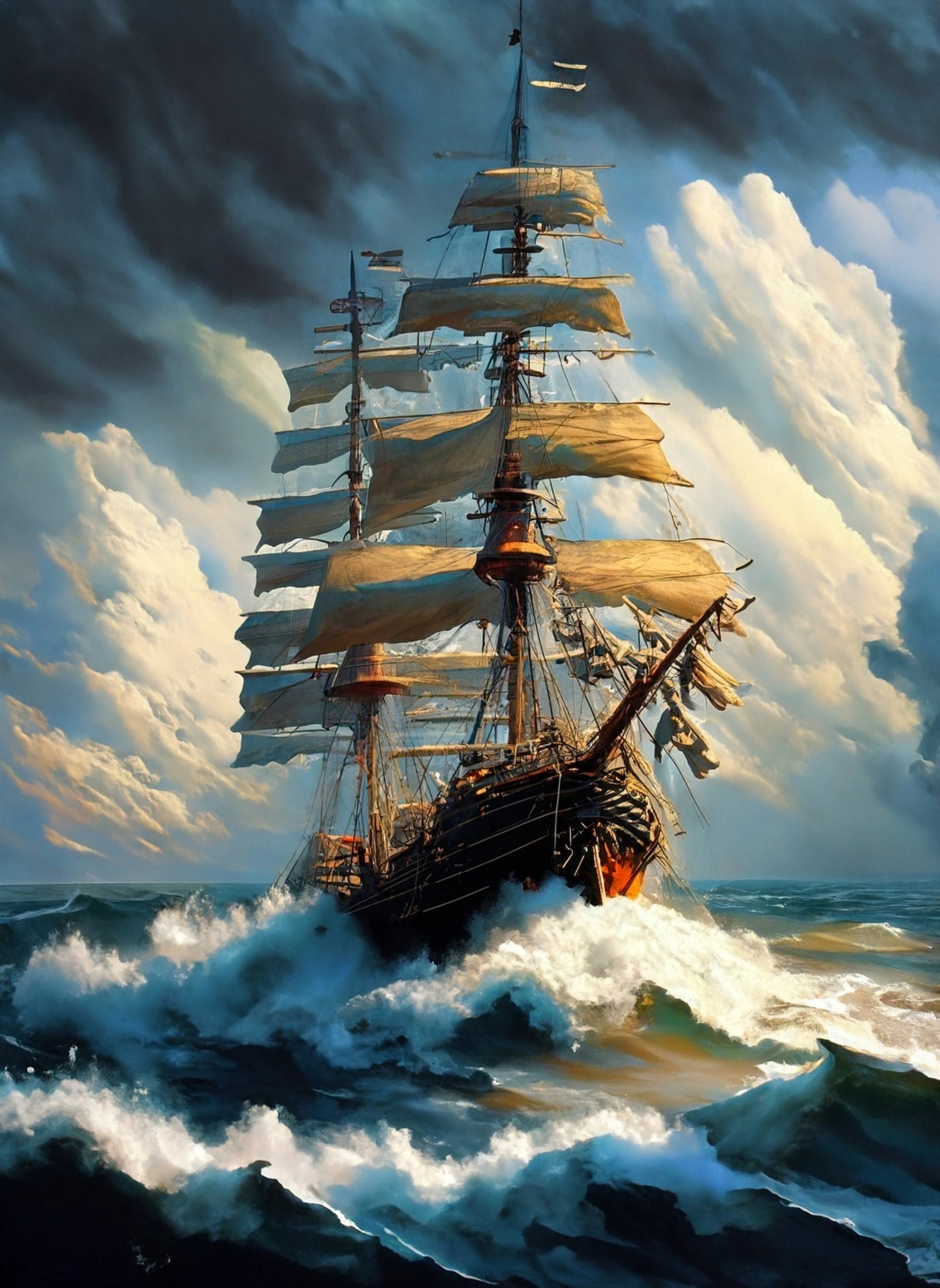 Sailing Ships - Furniture Decoupage Paper - Large Rice Paper - Decoupage Rice Paper - Ocean Waves