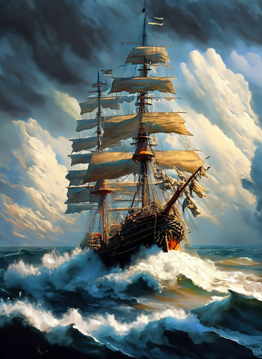 Sailing Ships - Furniture Decoupage Paper - Large Rice Paper - Decoupage Rice Paper - Ocean Waves