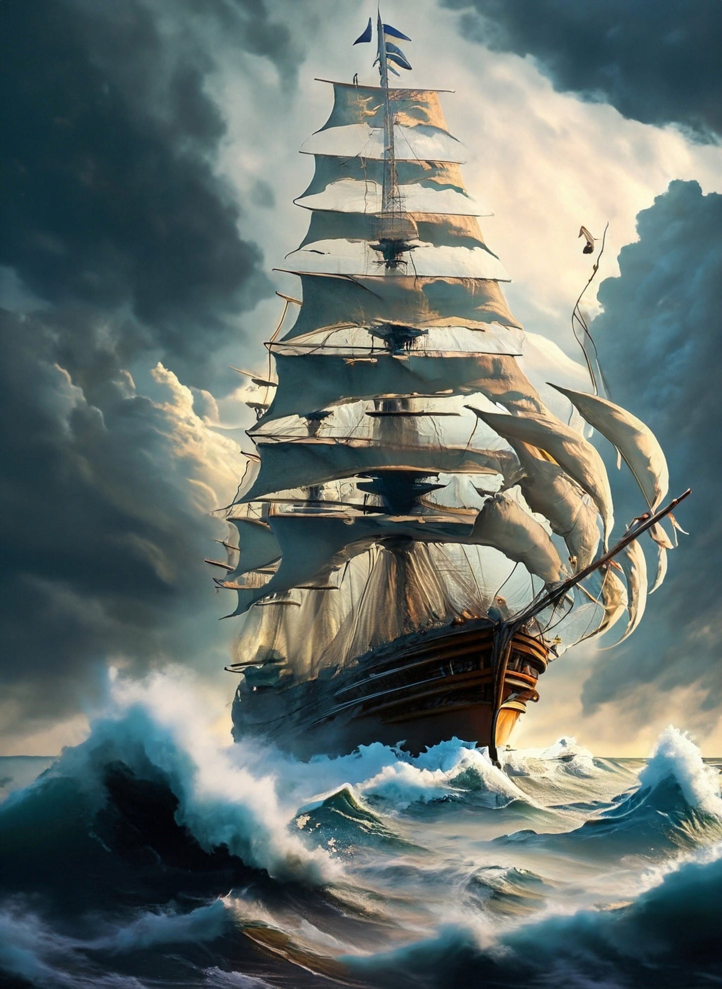 sailing ship decoupage paper
