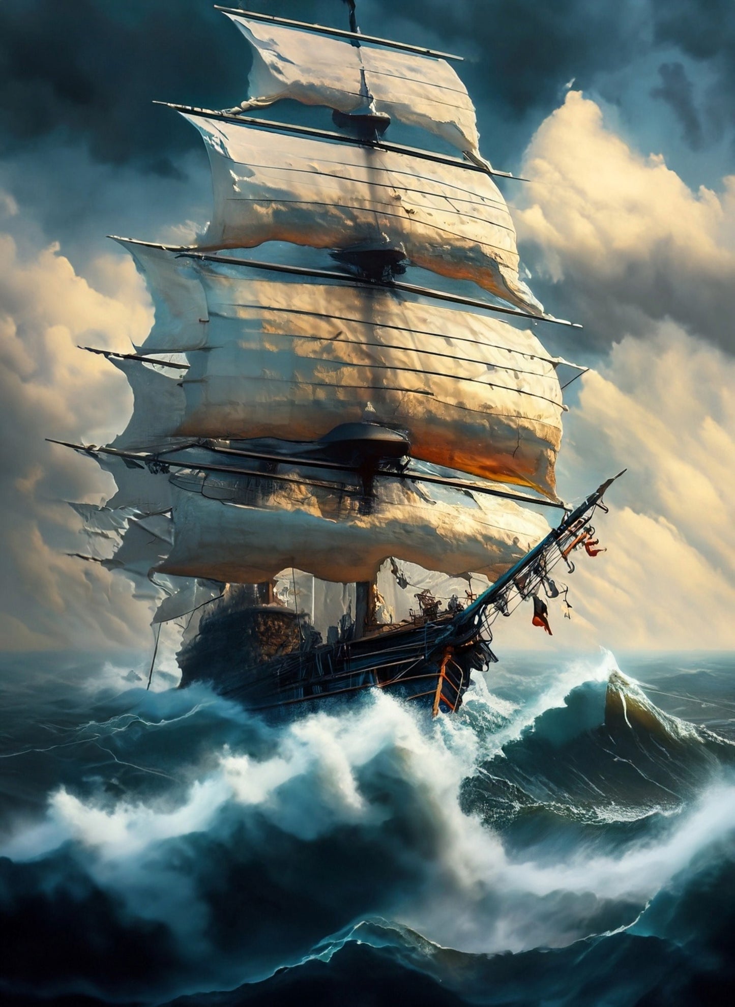 Sailing Ships - Furniture Decoupage Paper - Large Rice Paper - Decoupage Rice Paper - Ocean Waves