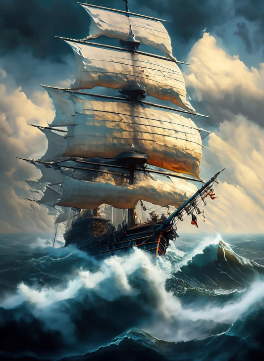Sailing Ships - Furniture Decoupage Paper - Large Rice Paper - Decoupage Rice Paper - Ocean Waves