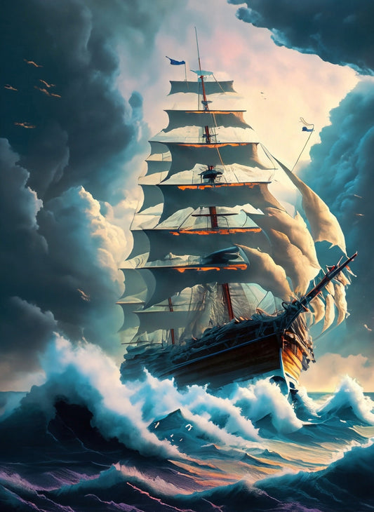 Sailing Ships - Furniture Decoupage Paper - Large Rice Paper - Decoupage Rice Paper - Ocean Waves