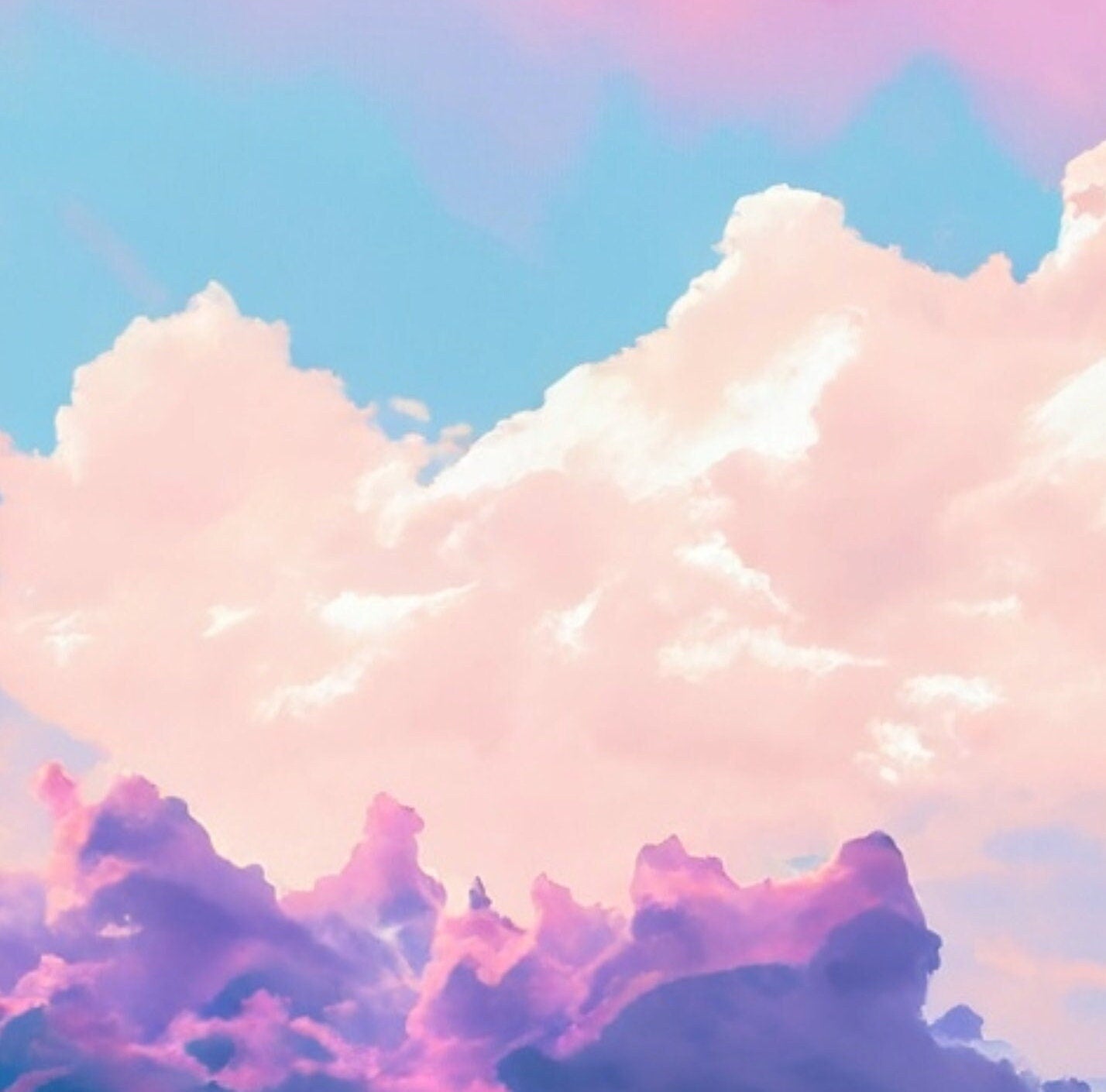 Decoupage Paper - Rice Paper for Decoupage - Pastel Color Clouds - Large Decoupage Paper for Furniture - Blue Sky