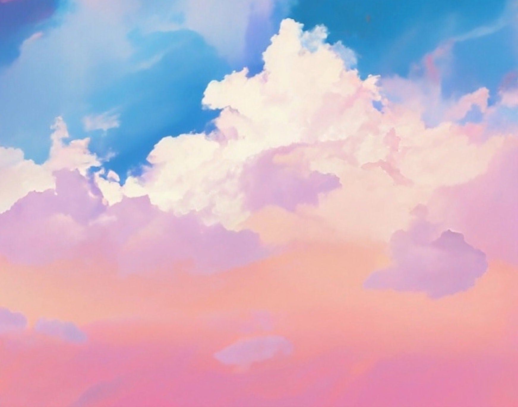 Decoupage Paper - Rice Paper for Decoupage - Pastel Color Clouds - Large Decoupage Paper for Furniture - Blue Sky