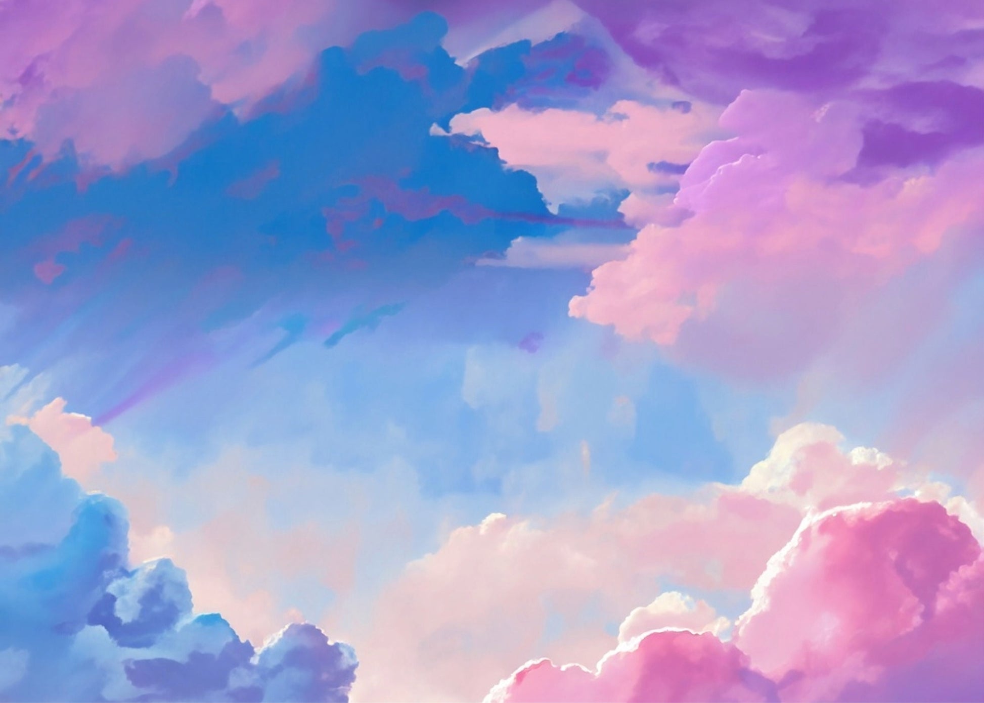 Large Decoupage Paper for Furniture - Rice Paper for Decoupage - Pastel Color Clouds - Decoupage Paper - Blue Sky
