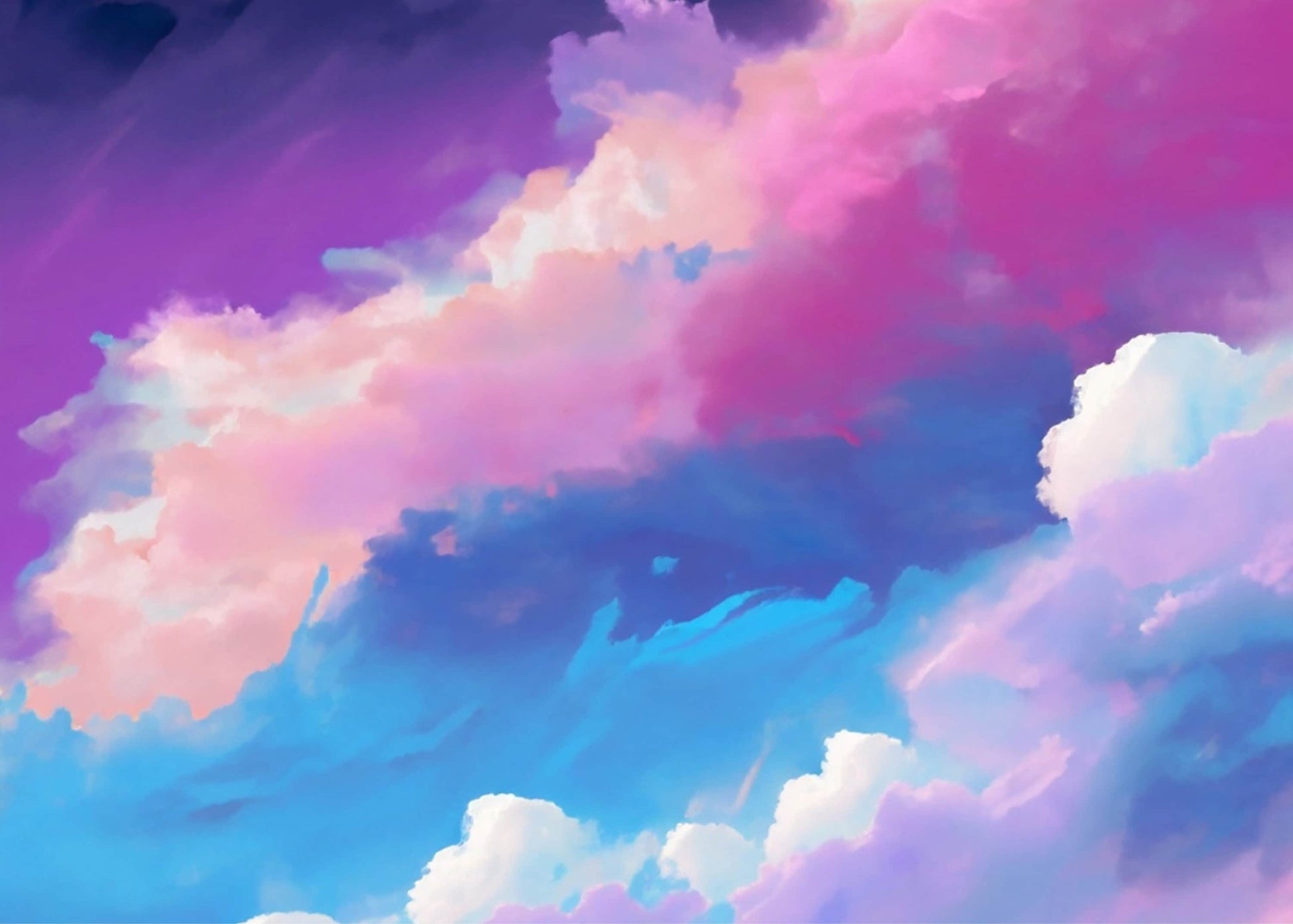 Large Decoupage Paper for Furniture - Rice Paper for Decoupage - Pastel Color Clouds - Decoupage Paper - Blue Sky