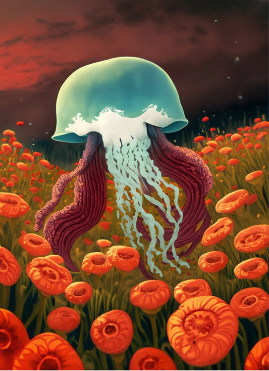 Large Decoupage Paper for Furniture - Rice Paper for Decoupage - Medusae - Decoupage Paper - White Jellyfish