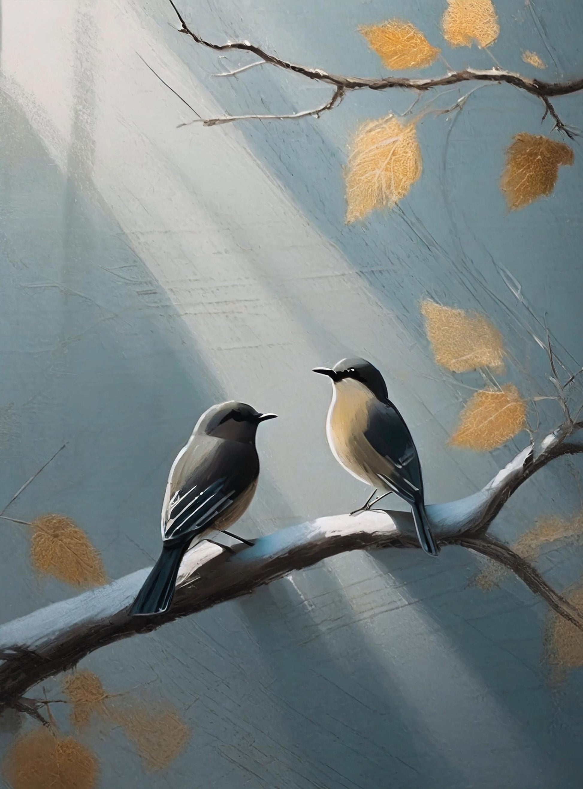 Large Decoupage Paper for Furniture - Rice Paper - Oilpaint Autumn - Decoupage Paper - Bird Decoupage