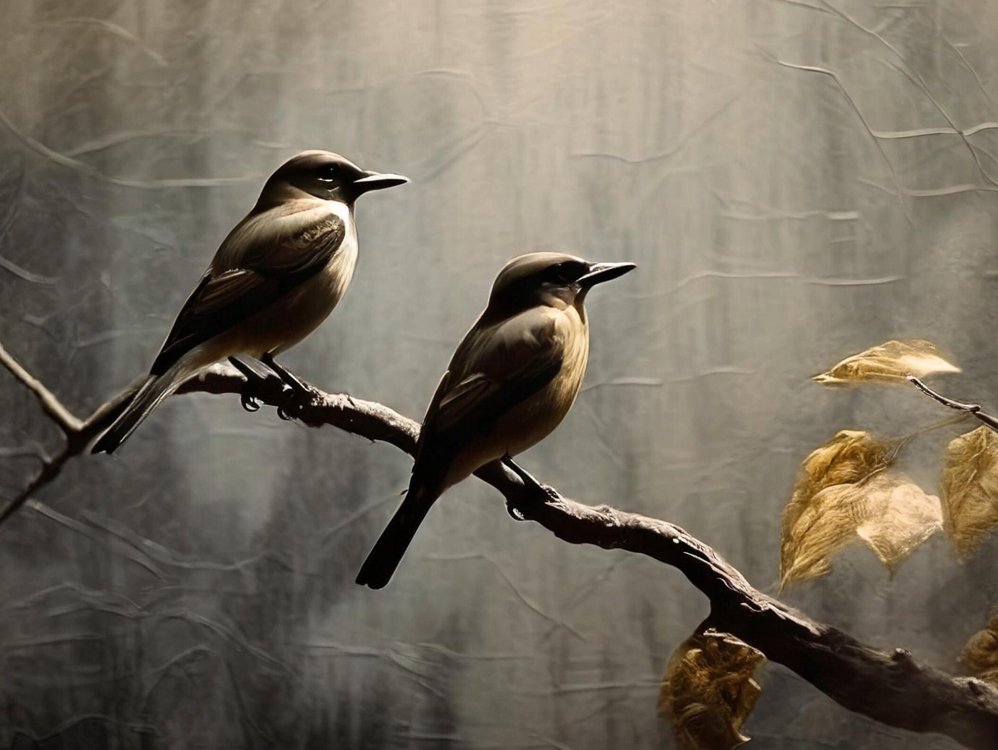 Large Decoupage Paper for Furniture - Rice Paper - Autumn - Decoupage Paper - Bird Decoupage - Dark Colors