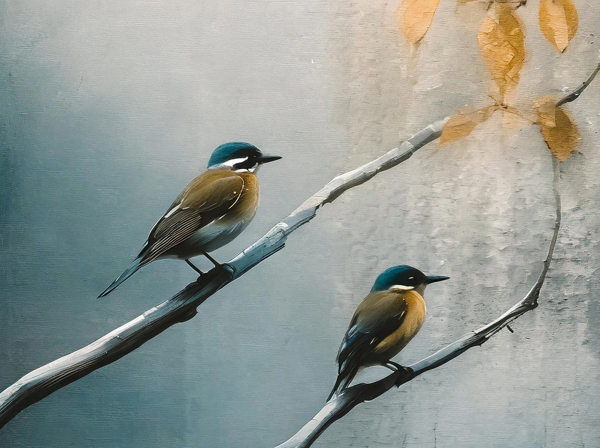 Large Decoupage Paper for Furniture - Rice Paper - Autumn - Decoupage Paper - Bird Decoupage - Shaded Colour