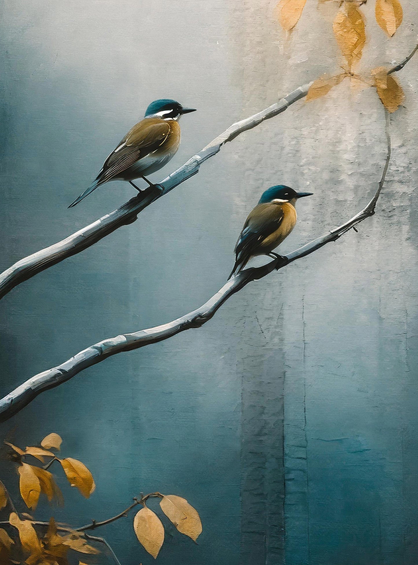 Large Decoupage Paper for Furniture - Rice Paper - Autumn - Decoupage Paper - Bird Decoupage - Shaded Colour