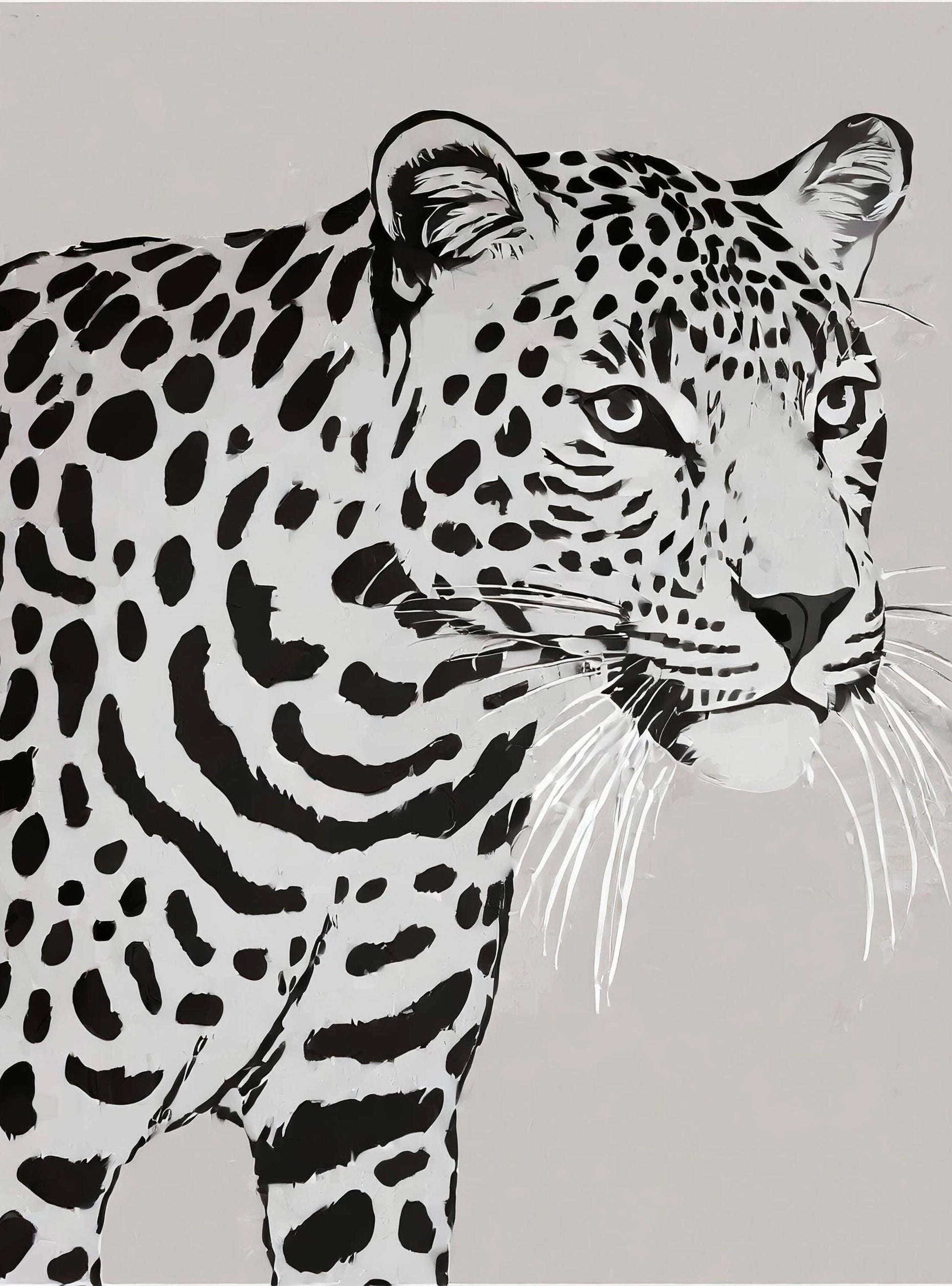 Tiger- Large Decoupage Paper for Furniture - Rice Paper - Decoupage Paper - Monochrome